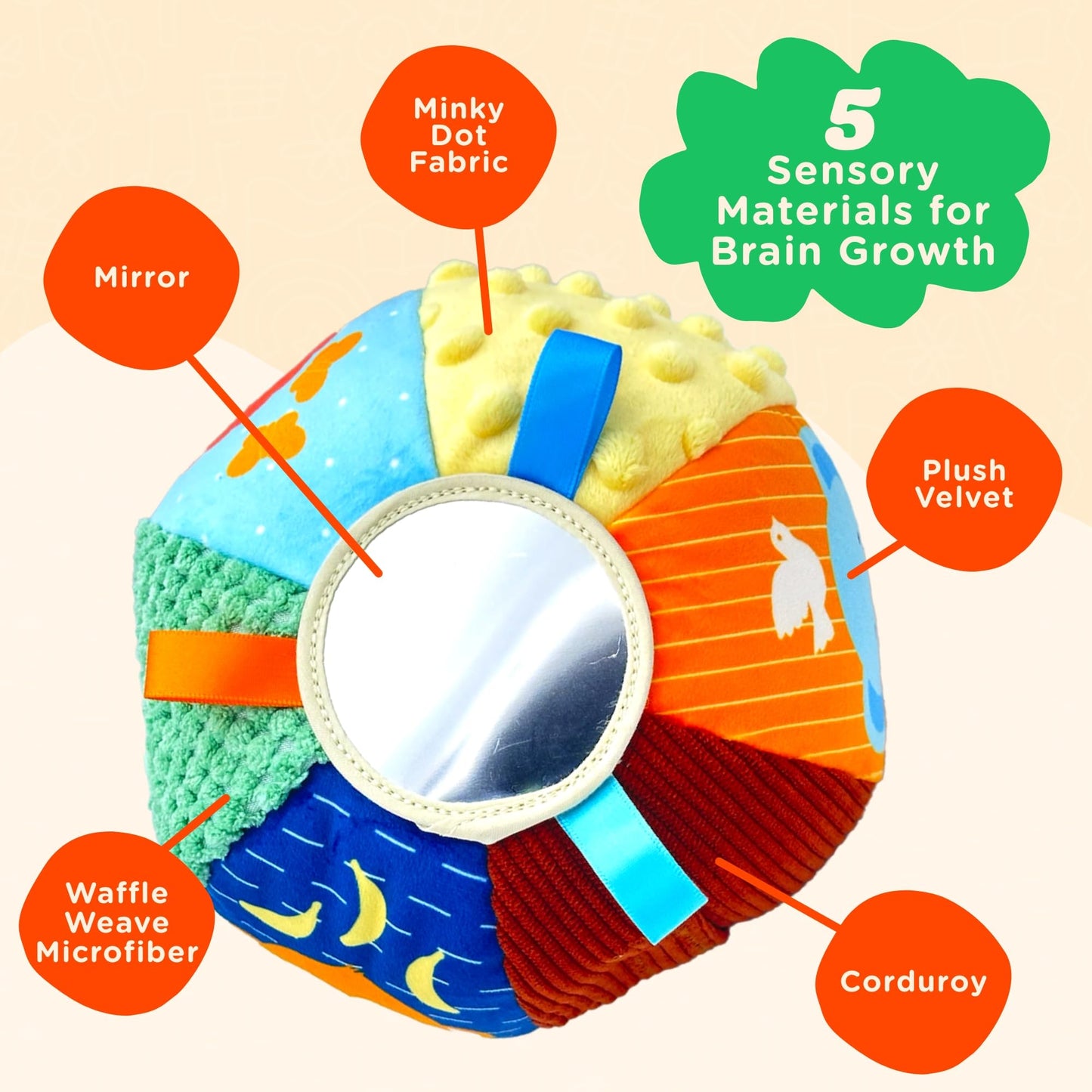 Move2Play, Hilariously Interactive Baby Ball with Music & Sound Effects | First Birthday Gift | Toddler Toy for Boys & Girls | Age 6, 9, 12, 18+ Month | 1, 2+ Year's Old (Sensory Ball)