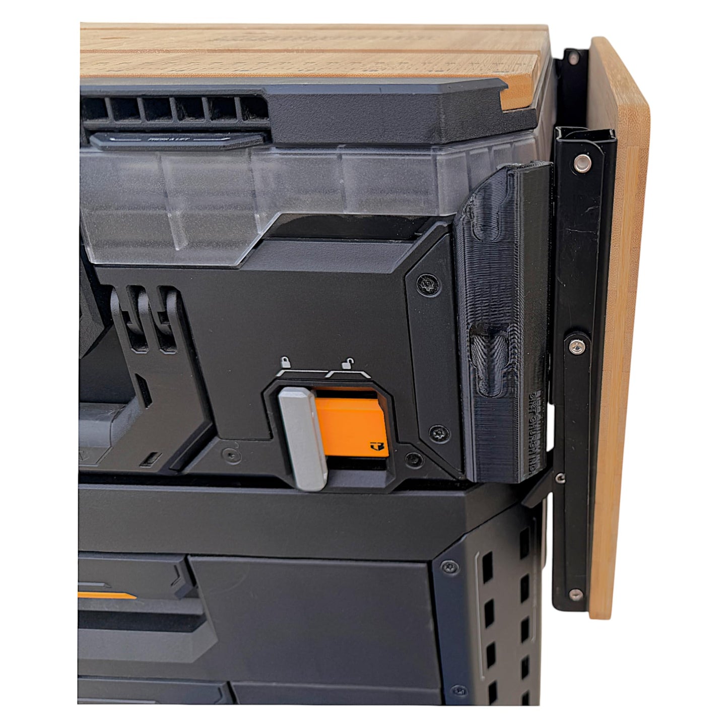 Quick Detaching/Folding Bamboo Table, Compatible with StackTech Toolbox