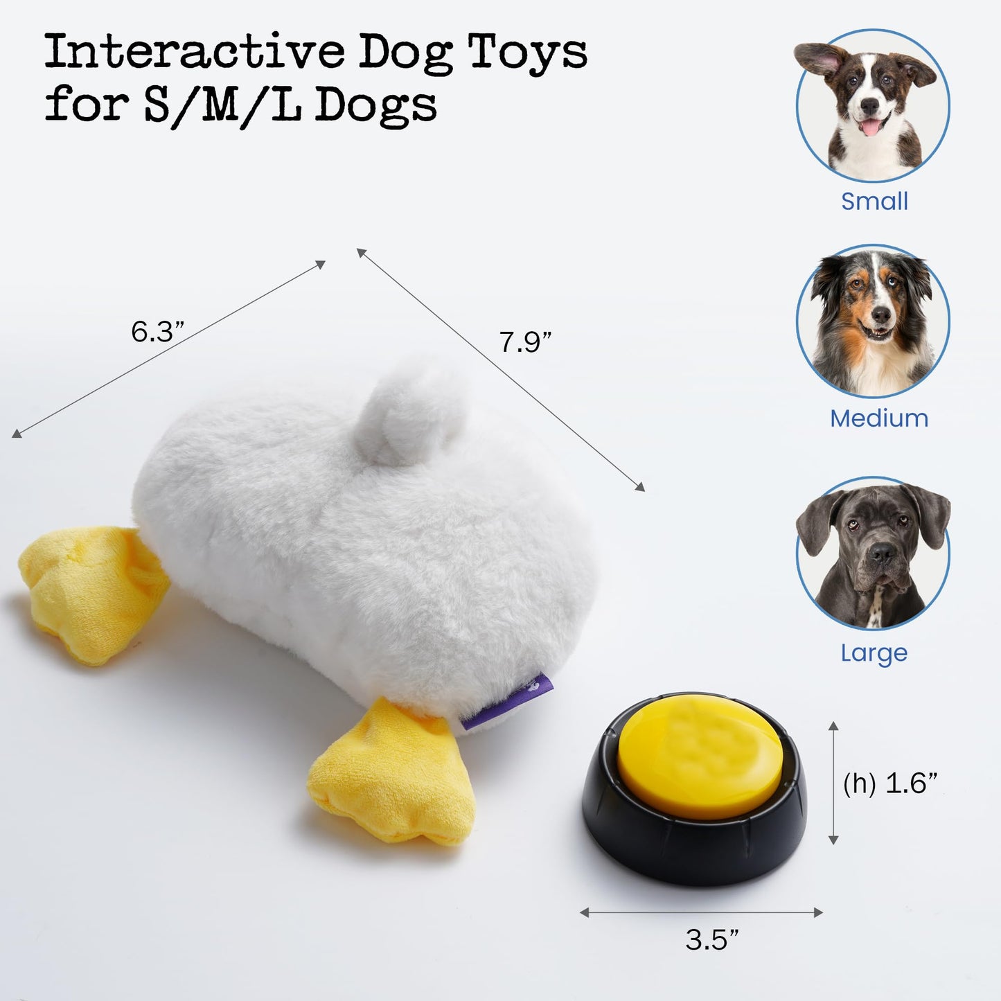 Fuzzwoof Duck Butt Funny Puppy Dog Toys, Hilarious Duck-Posterior Plush Dog Toy Emit Humorous Puff Sounds, Cute Stuffed Puppy Toys for Small Medium Large Dogs Accompany and Anxtiety Relief
