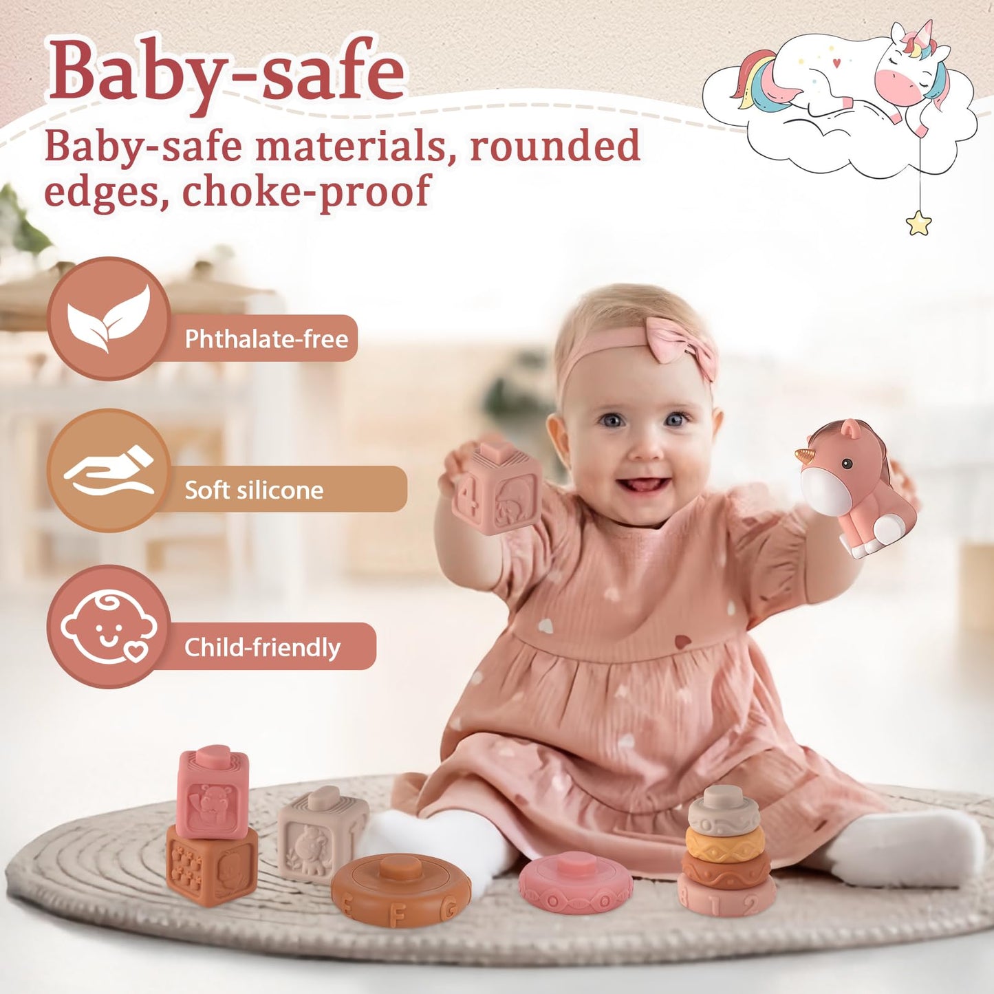 Montessori Toys for 6-12 Months, Baby Toys 6-12-18 Months with Montessori Baby Blocks Toy, Shape Sorting Baby Development Toys for 6+ Month Girls Boys Birthday Chiristmas Gifts