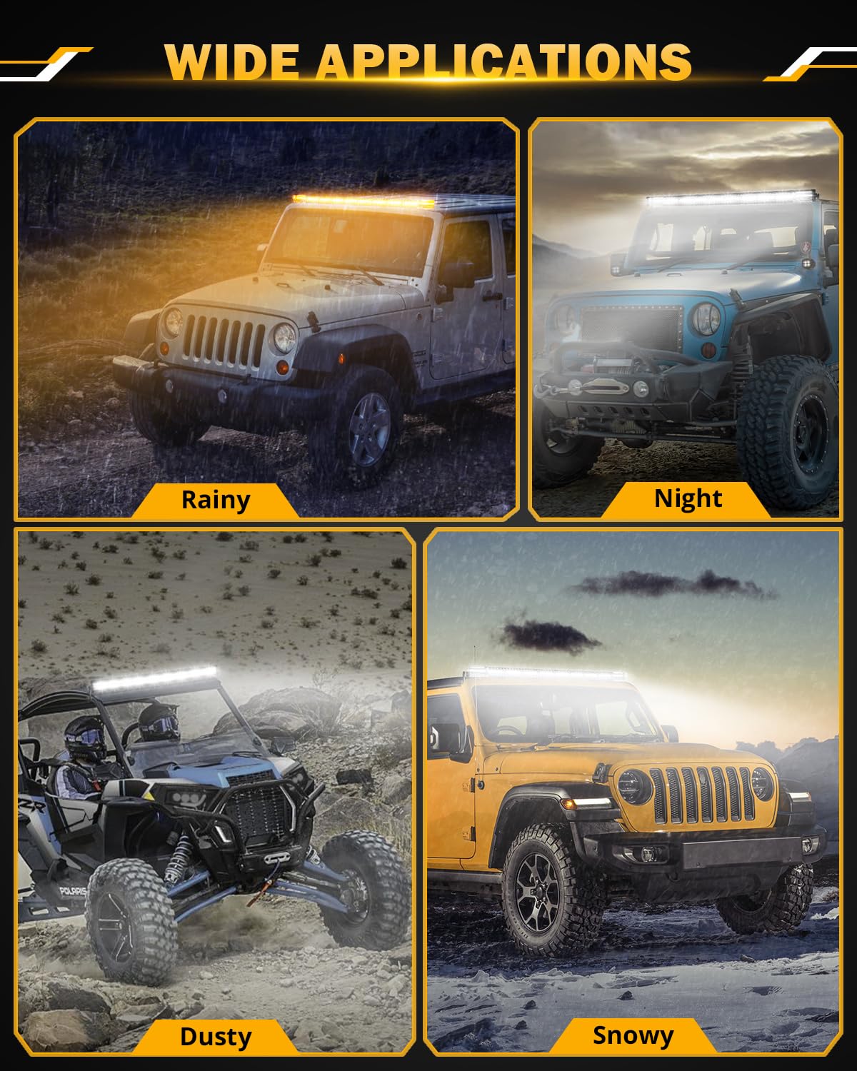 Auxbeam 42 Inch LED Light Bar, 240W Curved 6 Modes Amber White Strobe Fog Lights, Spot Flood ComboOffroad Driving Light for Truck Jeep