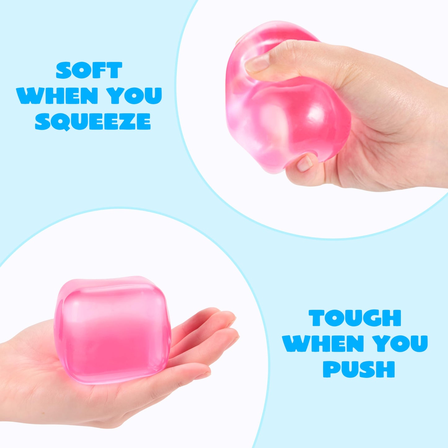 JOYIN 4 Pack Stress Cube, 2'' High Density Cube Fidget Toy, Stress Relief with Slow Rising Sensory Squishy Toys for Kids Adults, Birthday Gifts, Party Favors, Classroom Prizes for Boys Girls