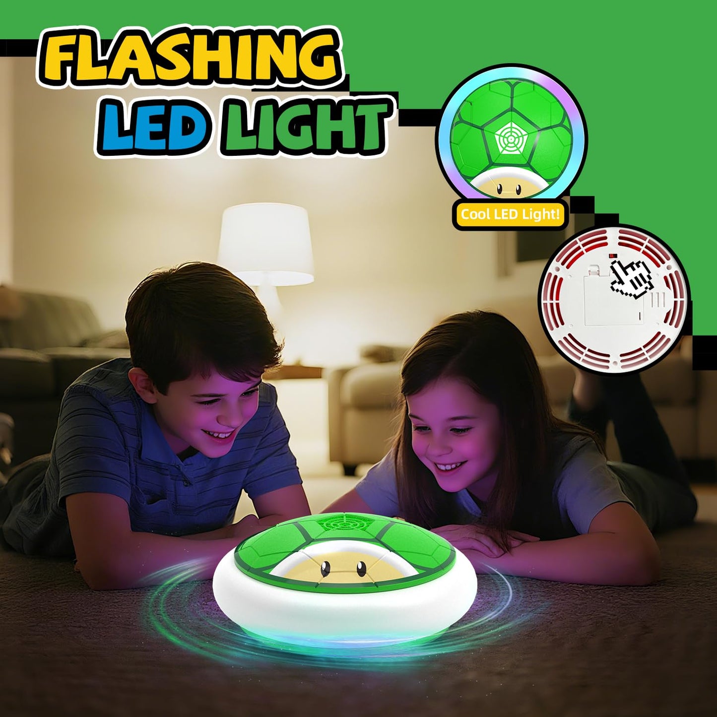 Thusine Boy Toys Hover Soccer Ball for Kids 2 LED Soccer Ball Toys Indoor Games Gifts for Boy Age 6-8, 8-12, Floating Football Birthday Gifts for 4 5 6 7 8 9 10 11 12 Year Old Kids Sport Toy