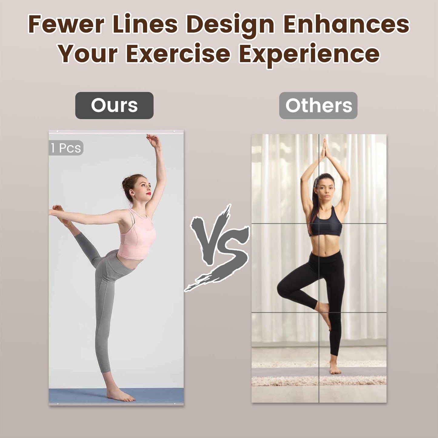 LOAAO Home Gym Mirror, 48"x30"-2 PCS Gym Mirrors for Wall, Frameless, Tempered Glass, Large Workout Mirrors for Home Gym, Dance Studio, Yoga Room, Garage Gym