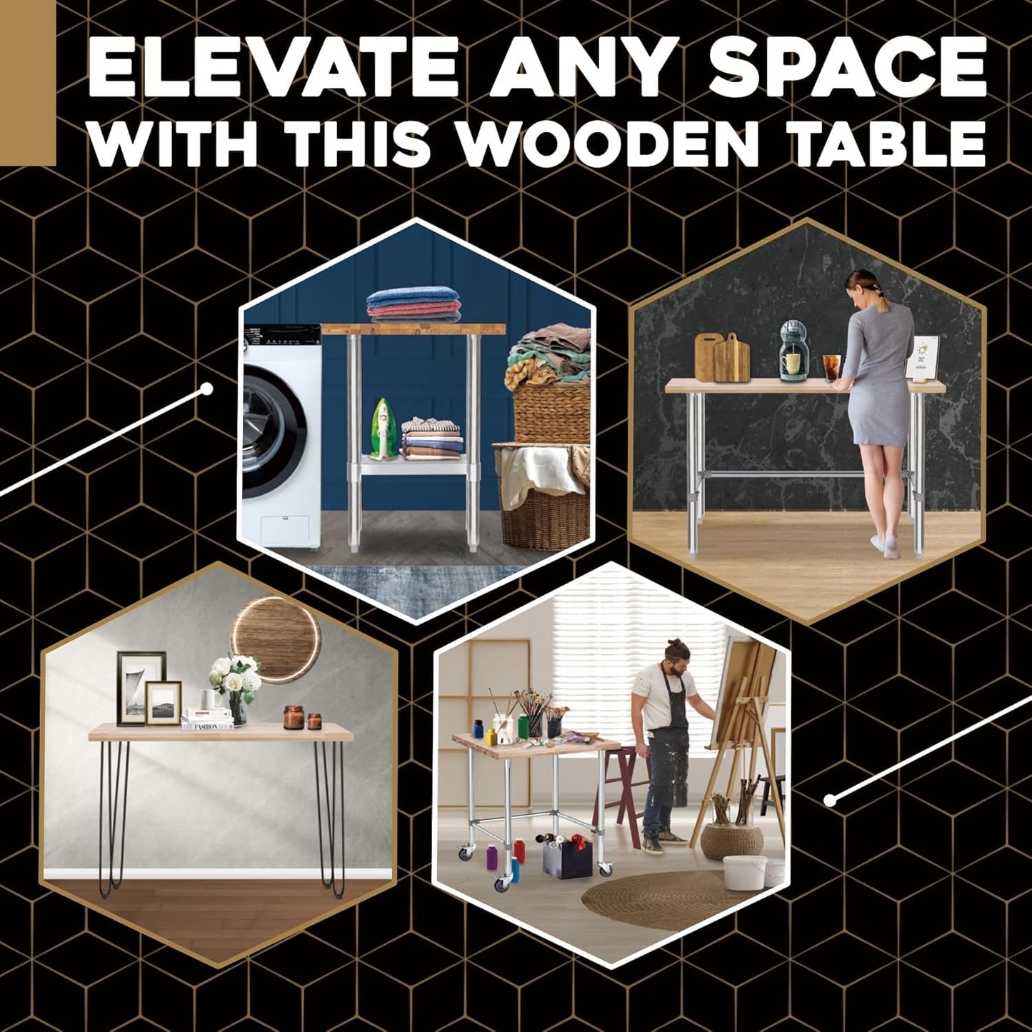 DuraSteel 24x36 Butcher Block Countertop - Maple Solid Wood Workbench for Kitchen, Restaurant, Cabinet, Desk Top, Wood Board, Large Counter Cutting Island Long, Bakery Worktable Dough - Table Top Only