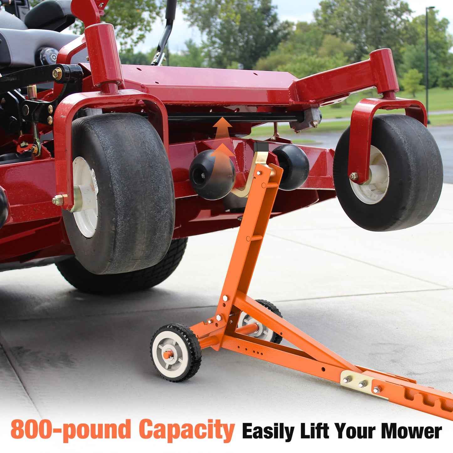 Heavy-Duty Commercial or Push Mower Jack, Lawn Mower Lift and Zero Turn Mower Lift That Lift Up to 800 lbs, for The Zero Turn Mower and Lawn Mower, Safer Blade Change, Foldable & Portable