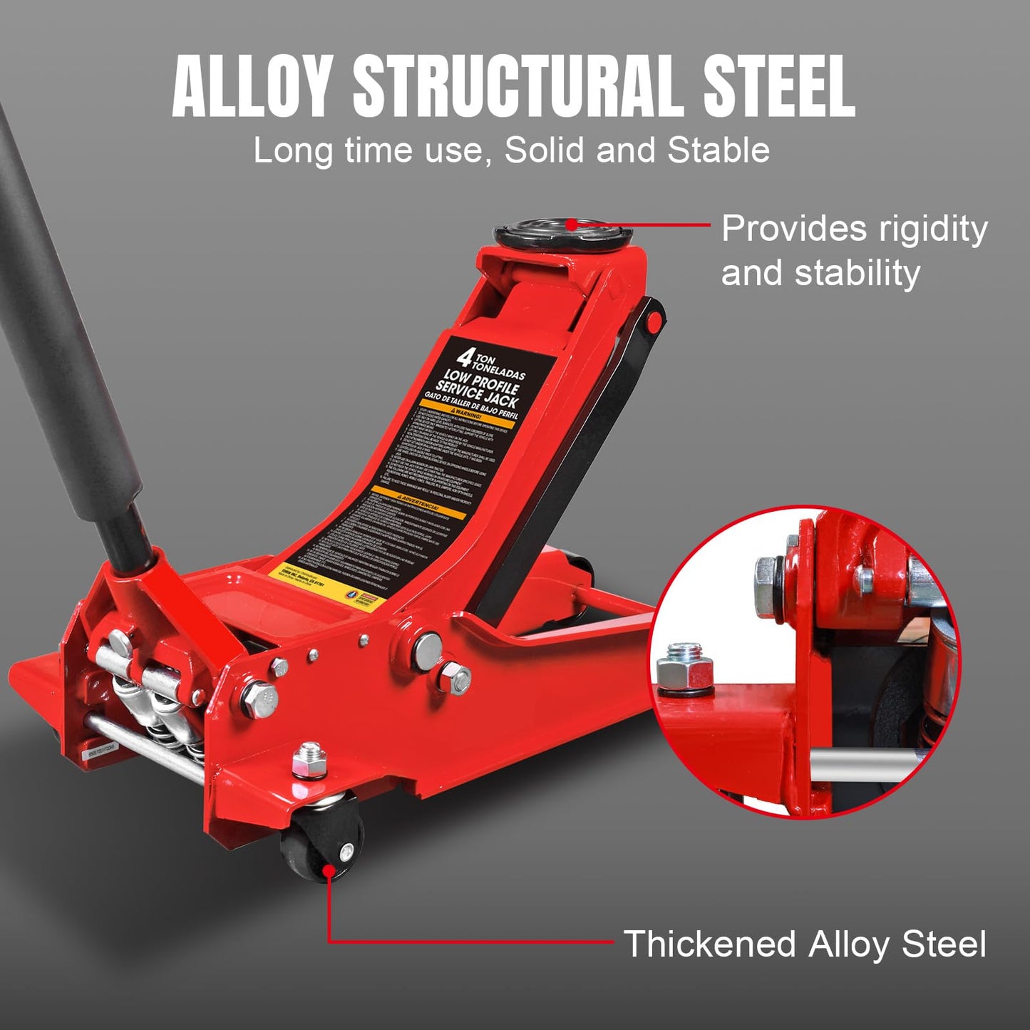 Big RED Hydraulic Low Profile Service/Floor Jack with Dual Piston Quick Lift Pump, 4 Ton (8,000 lb.) Capacity