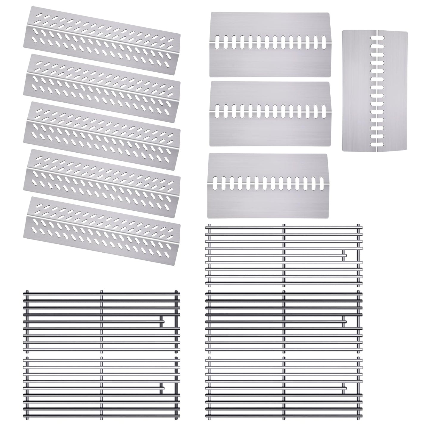 Cozilar 9MM 16517 Grill Grates 16GA Grill Heat Plates for 16631 16520 Bull Grill Replacement Parts, BBQ Bull Brahma 5 Burner 57568, 57569, 57568CE, 57568AGA, 57569CE, 57569AGA, Stainless Steel Grids