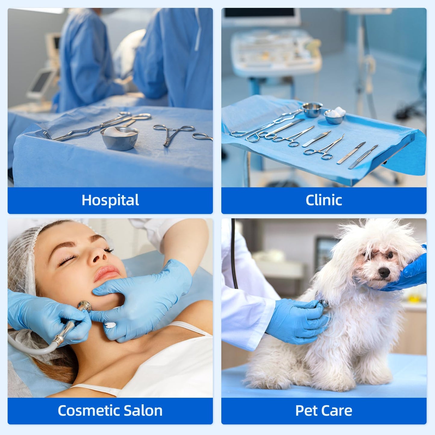 JMU 1000pcs Autoclave CSR Sterilization Wrap 18" x 18" Cellulose Paper, Sterilization with Steam & EO, 60g Blue Non-Sterile Pads