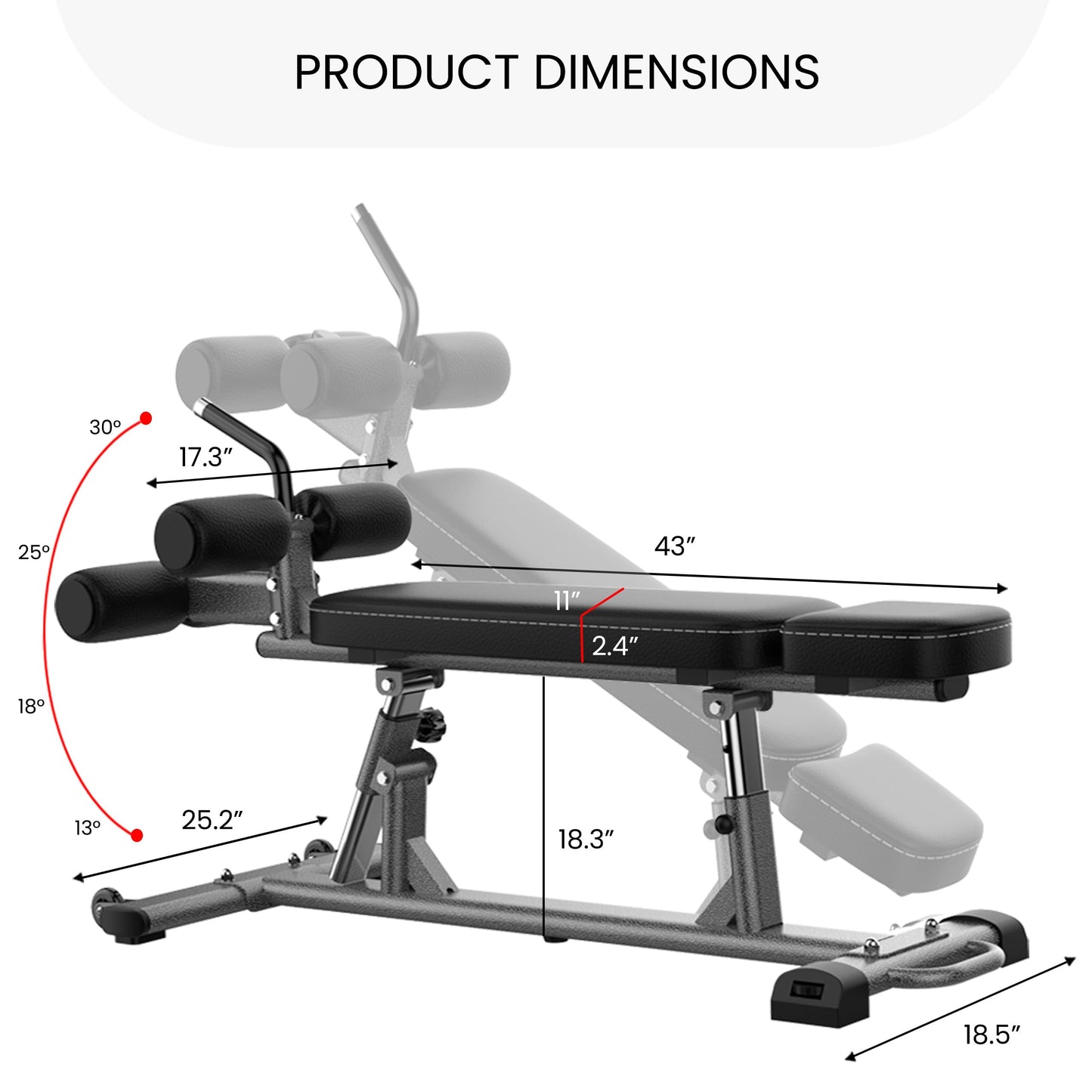 Finer Form Semi-Commercial Decline Sit Up and Flat Weight Bench. Adjustable Fitness Equipment and Exercise Bench for Abs, Crunches, and Strength Training. Great Workout Equipment for the Home Gym.