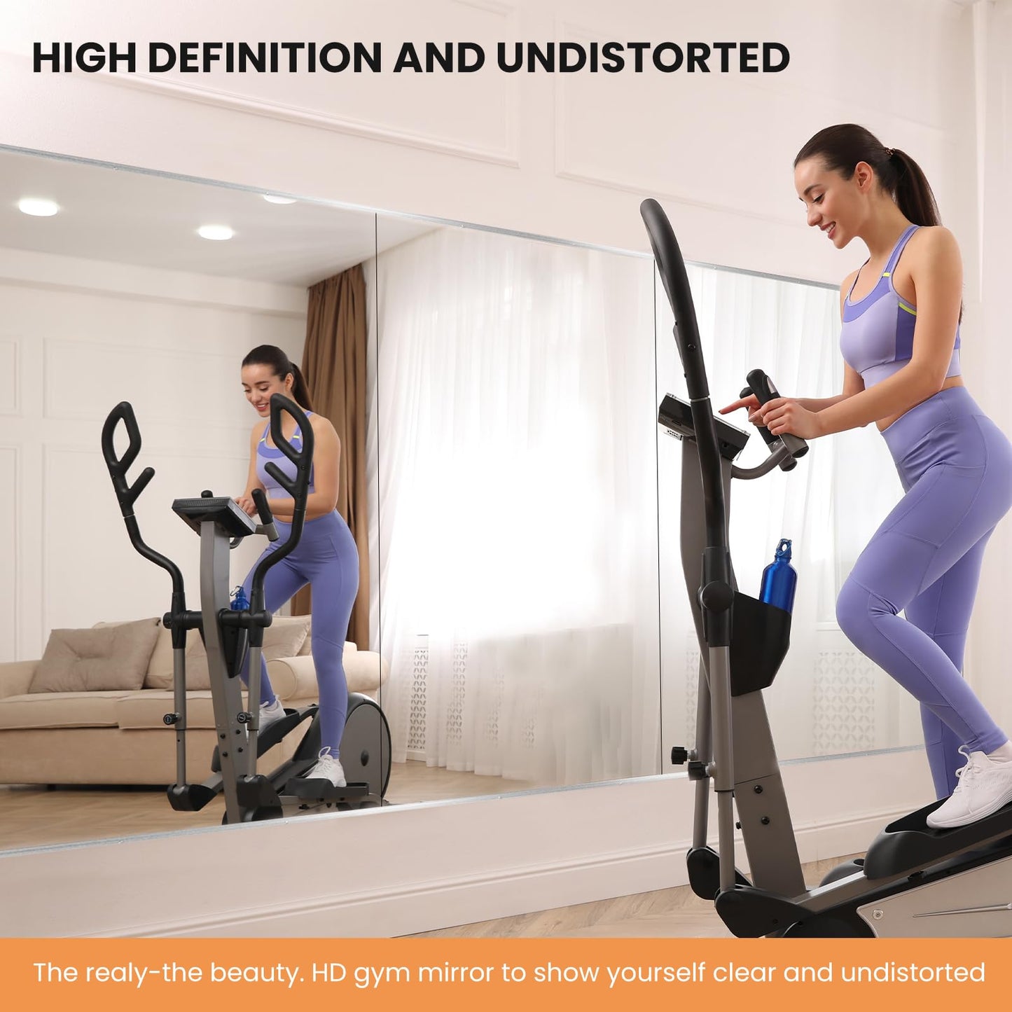 pertetey Home Gym Mirror, 48X30 Inch(Each)-3Pack Wall Mounted Large Frameless Tempered Glass Mirror, Idea for Gym, Yoga, Bedroom, Dance Studio, Living Room