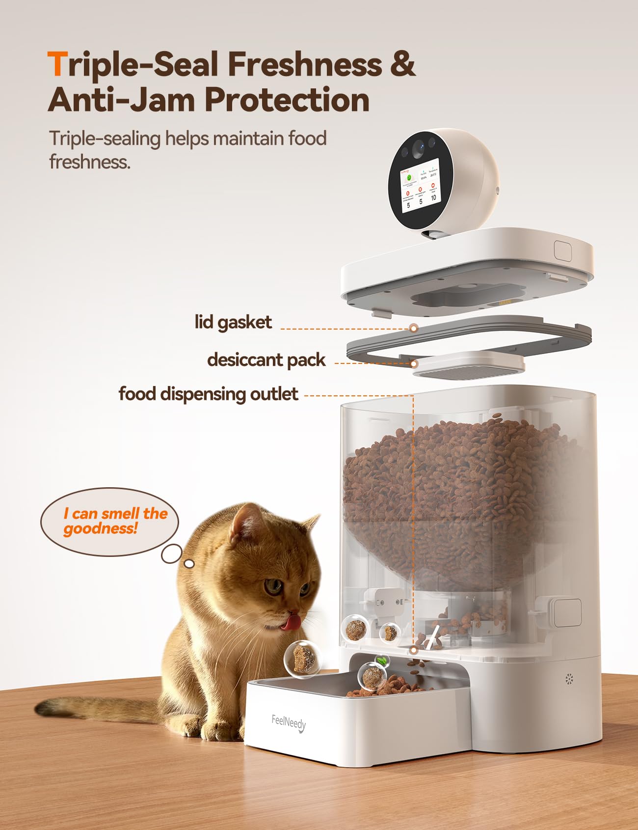 Automatic Cat Feeder with Camera 360°, 2K HD with Night Vision & 2-Way Audio Auto Dog Feeder, 2.4G/5G Smart Pet Feeder with Display & APP, 5.5L Video Recording Timed Food Dispenser for Cats/Dogs