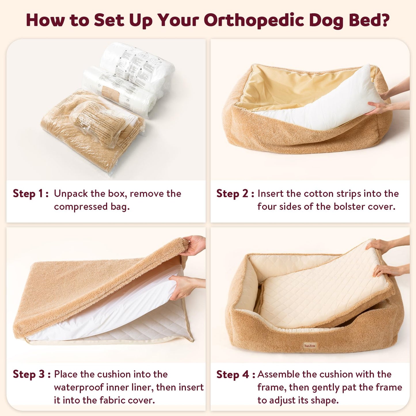 Cooling Orthopedic Dog Beds Large Sized Dogs - Memory Foam for Joint Pain & Arthritis, Big Dog Couch w/Washable Removable Cover & Waterproof Liner, Pet Bed w/Raised Bolster & Non-Slip Base