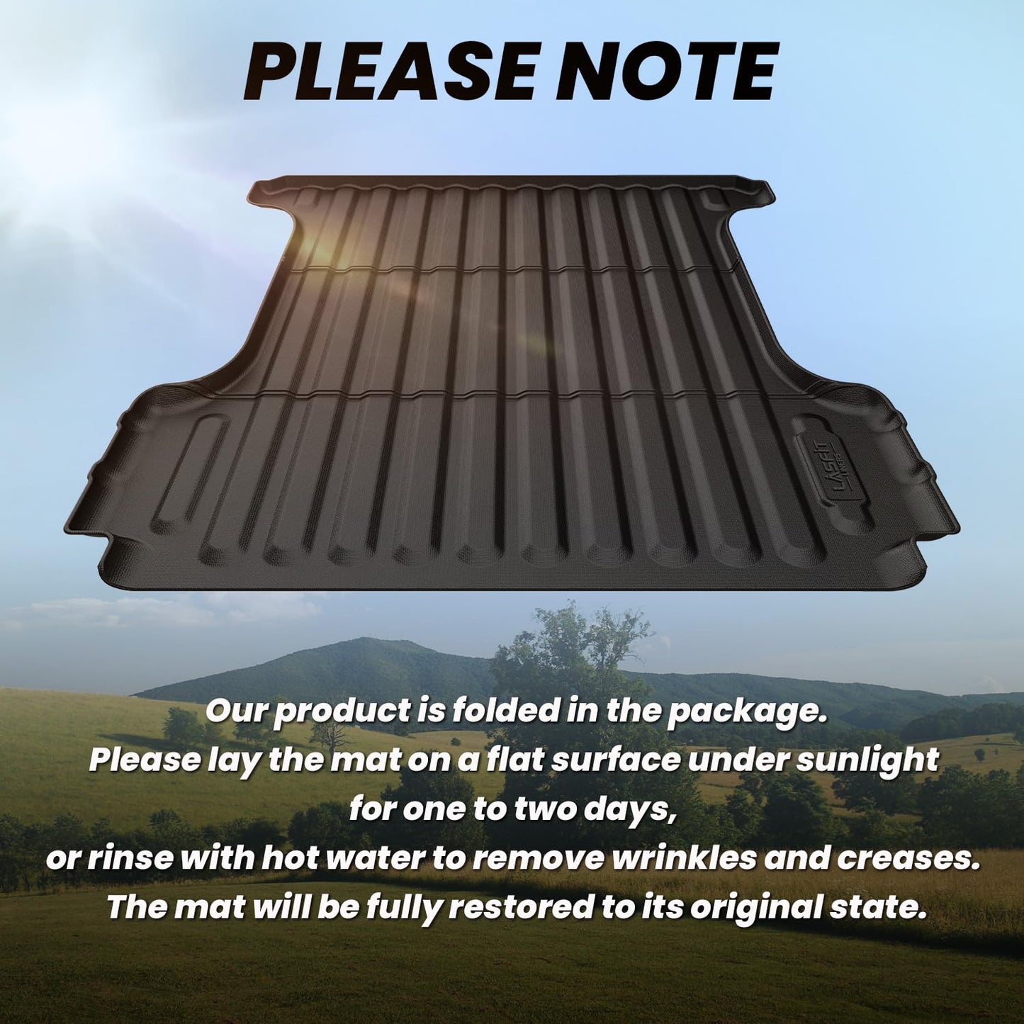 LASFIT 5.7FT Truck Bed Mat for Ram 1500/1500 RHO 2019-2026 & RAM 1500 Classic 2019-2024 Short Bed (5FT7 / 67.4inches) Not for Rambox, All Weather Custom Fit Truck Cargo Bed Liner, Black