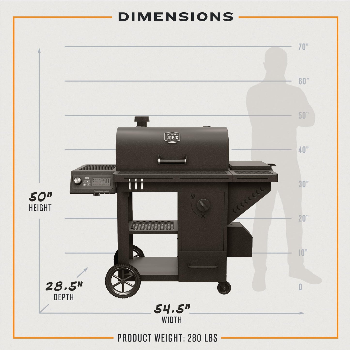 Oklahoma Joe's Tahoma Auto-Feed Charcoal 900 Deluxe Smoker and Grill, Black - 24203105