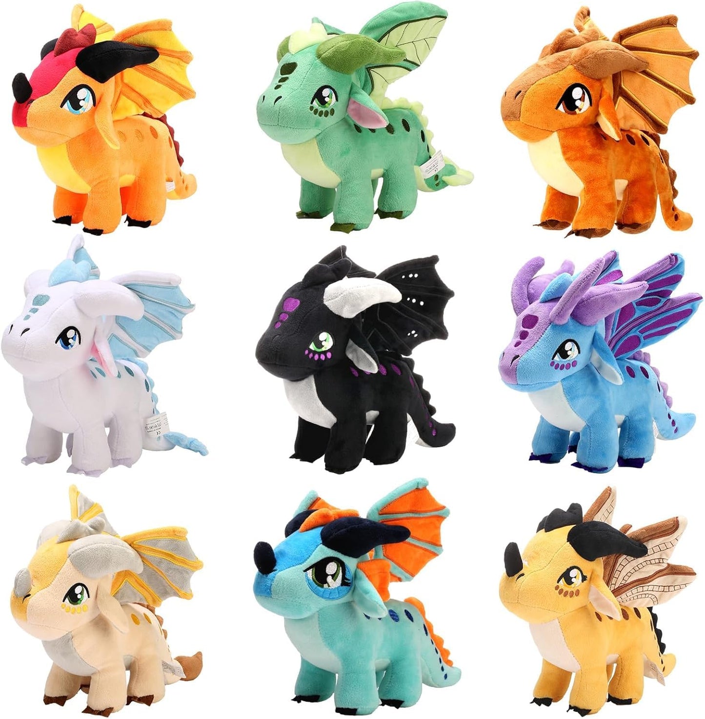 Mejglrc Wings Dragon Plush - Wings Dragon Plush Pillow Toy - Kawaii Pterosaur Plushie - Soft Flying Dragon Hugging Pillow for Kids Boys Girls (Icewing)
