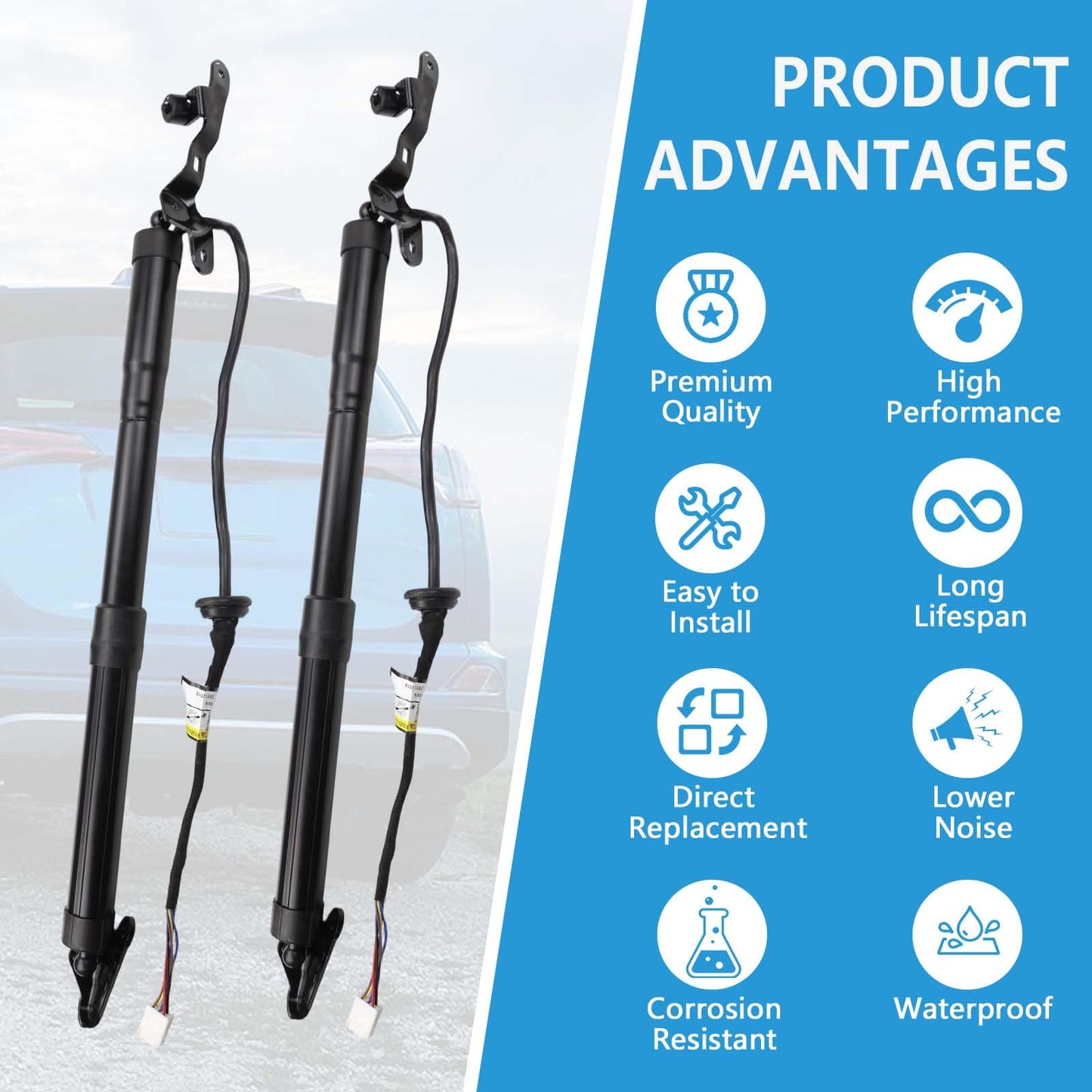 Left & Right Liftgate Actuator Compatible with Toyota 2013-2018 RAV4 Electric Rear Hatch Lift Struts Trunk Tailgate Power Shock Support Replaces 6892009010 6891009010