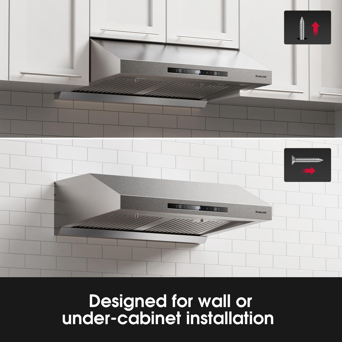 GASLAND Master 30 Inch Under Cabinet Range Hood, 700 CFM for Heavy-Duty Cooking Kitchen Exhaust Fan, 3-speed Powerful Stove Vent Hood 67dB, Double Filters Vent Hood with 5000K LED light