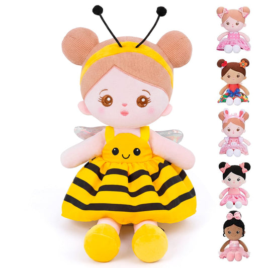 OUOZZZ 12.6" Soft Baby Doll - Toys for 1 Year Old Girl Ideal Birthday Baby Girl Gift, Snuggle Buddy for Infants Yellow Bee Dress
