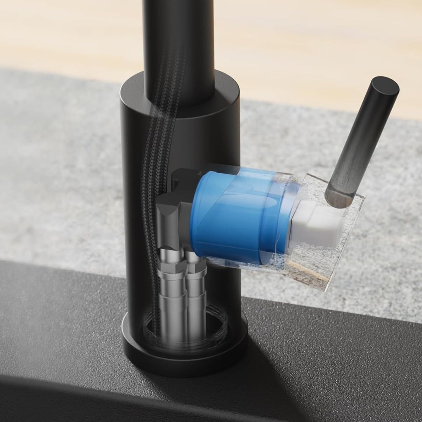 VIDEC Touch On Kitchen Faucet, 3 Modes Pull Down Sprayer, Touch On Sensor Activated, Ceramic Valve, 360-Degree Rotation, 1 or 3 Hole Deck Plate. 10-Year Warranty.(Matte Black,KW-62R)