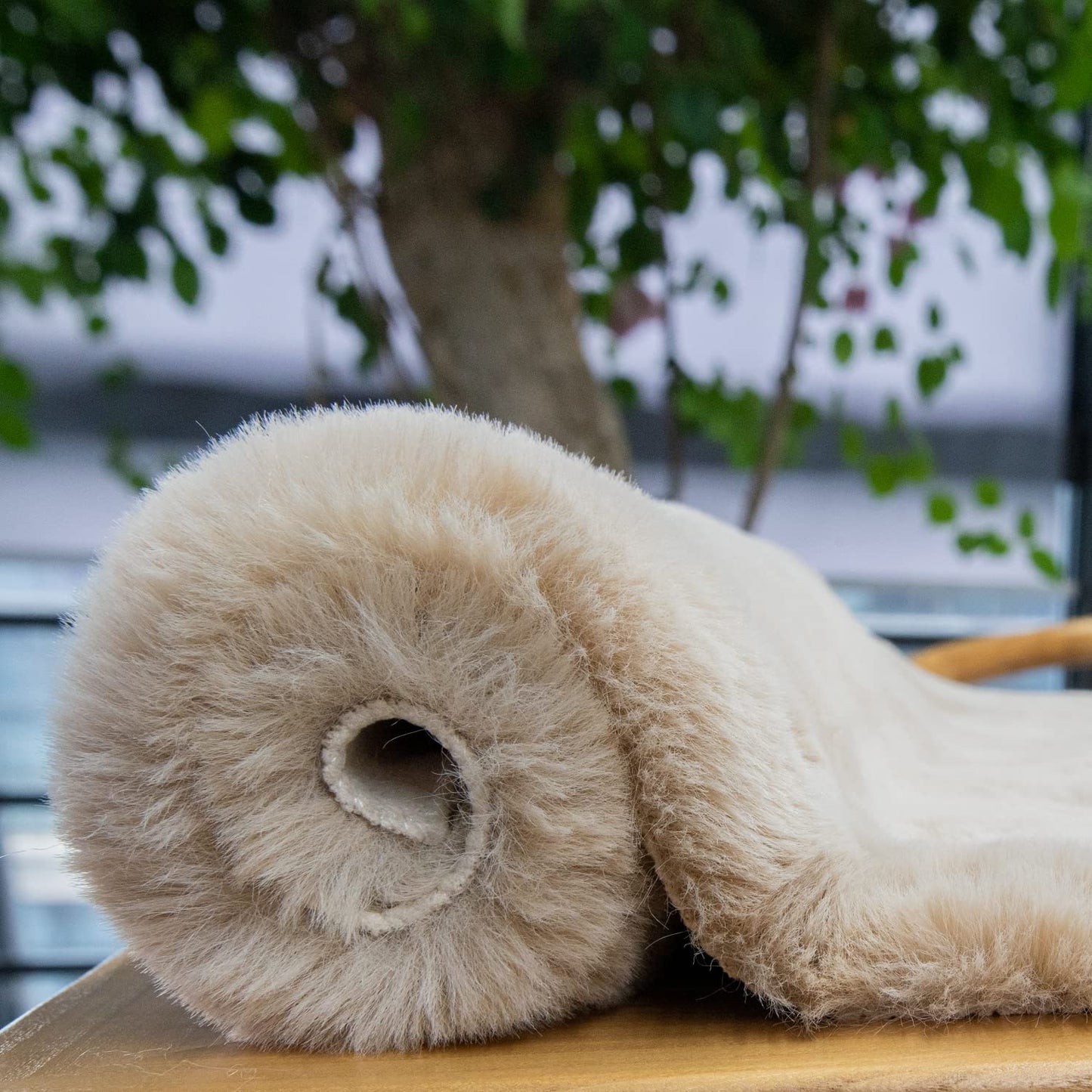 ORINOVA Beige Faux Sheepskin Rabbit Fur Shaggy Rugs for Bedroom Small Shag Washable Fluffy Fur Rug for Living Room Rug 2x3 Nursery Rectange Rugs