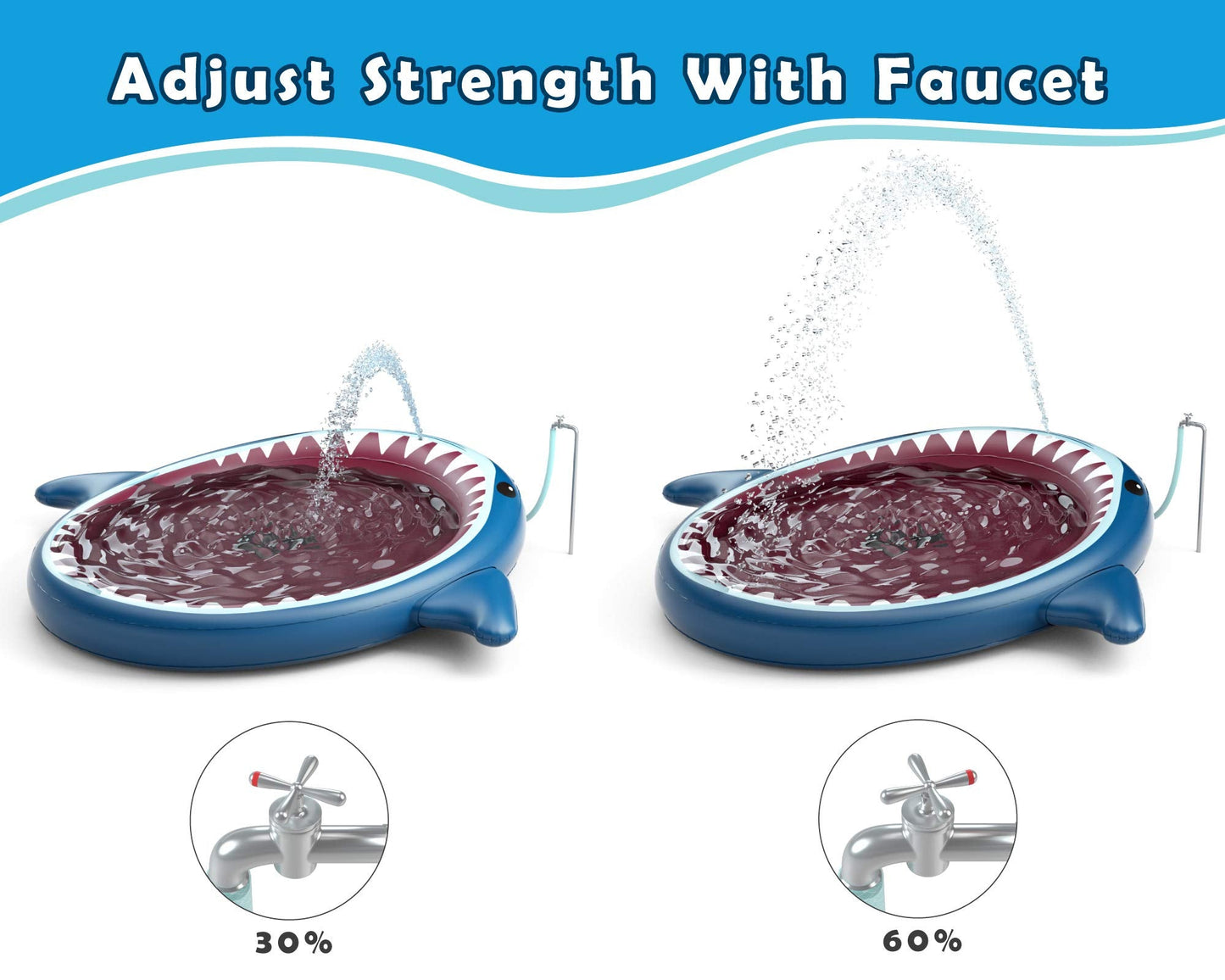 Jasonwell Inflatable Kiddie Pool Sprinkler: 71-Inch 3-in-1 Children Ball Pit Shark Baby Wading Pool Outdoor Swimming Pool Summer Water Toys for Boys Girls Dogs