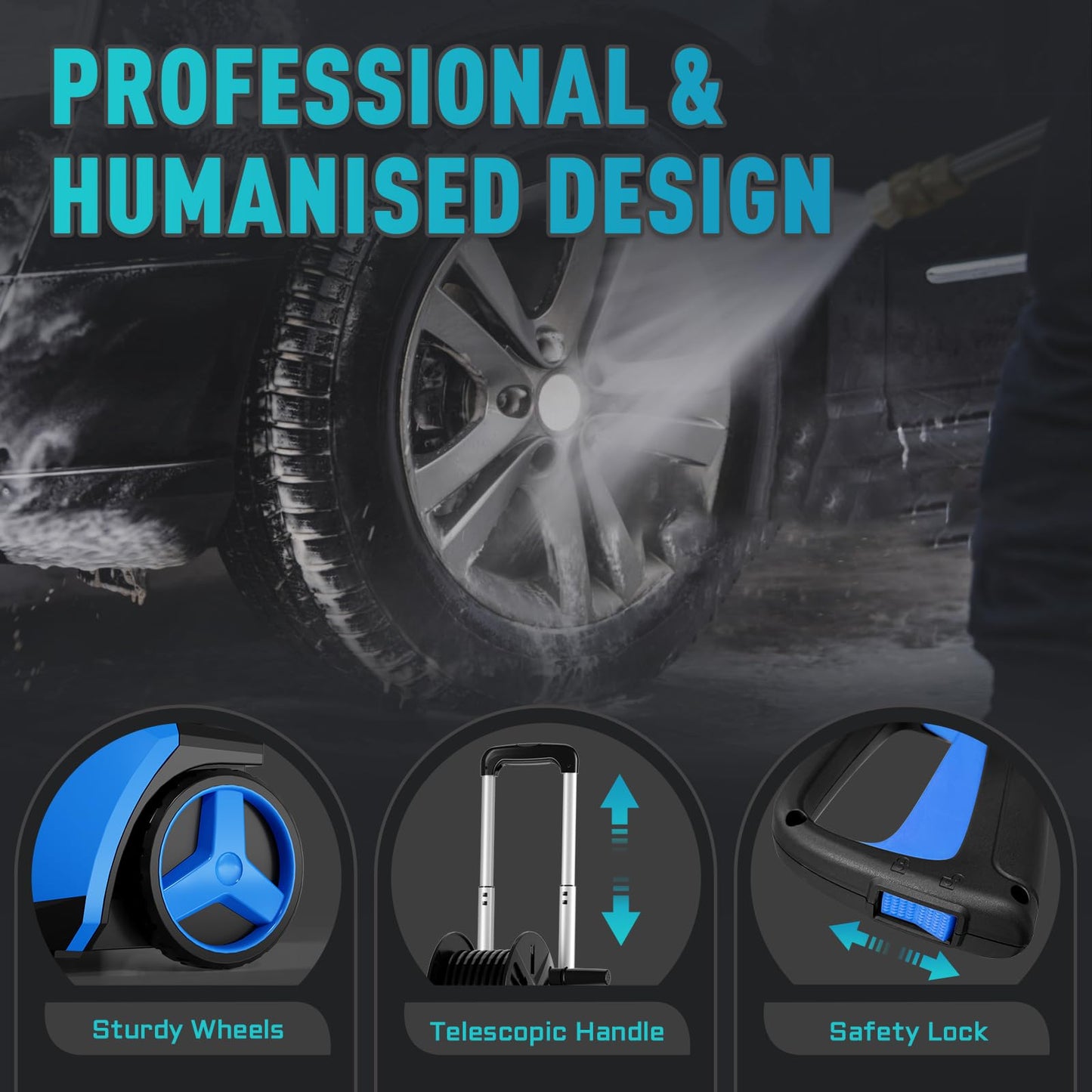 Pressure Washer 5000PSI 3.6GPM Power Washer Touch Screen Adjustable Pressure,4 Nozzles and 500ml Foam Cannon Power Washer Cleaning for Cars/Fences/Driveways/Patios/Home Cleaning