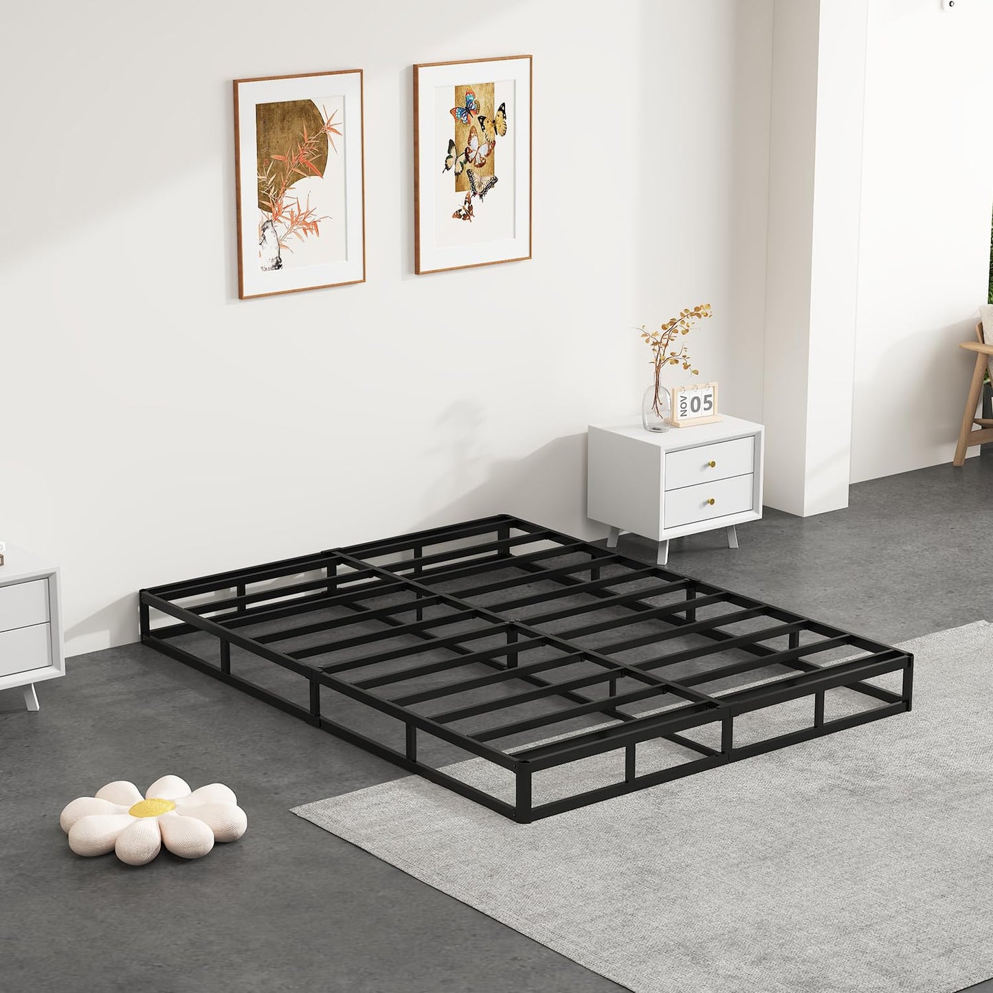 NHODIR 7 Inch Queen Box Spring-Heavy Duty 3000LBS Metal Bed Foundation, Noise-Free & Tool-Free Easy Assembly,Mattress Support Base for Queen Size Bed