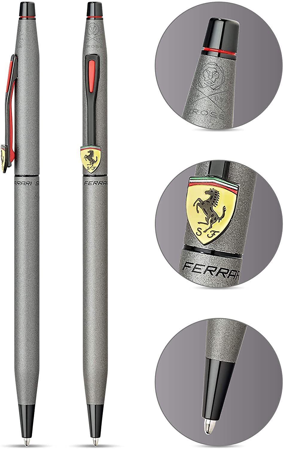 A.T. Cross Century Classic Limited Collection for Scuderia ferrari .Titanium Gray satin finish with polished black appointments and perforated clip modeled after the nose & cockpit of their racecar