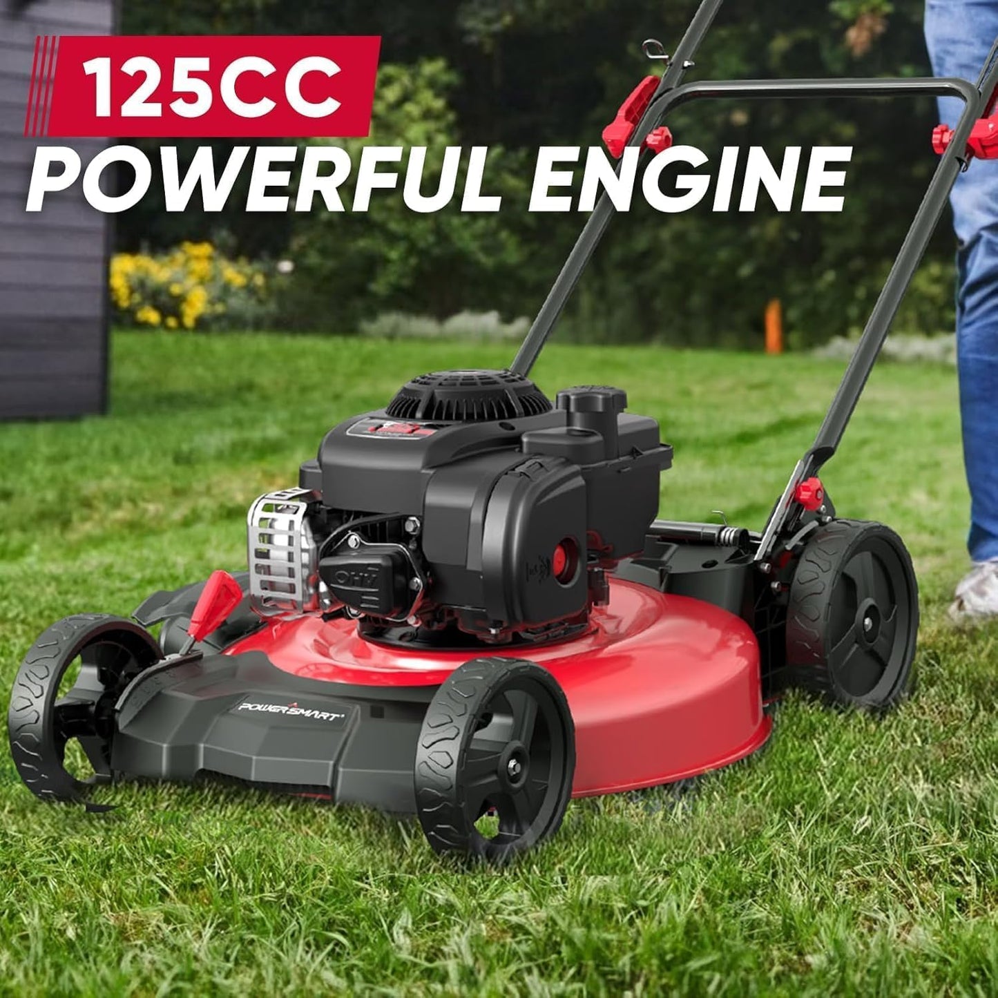 PowerSmart 21" Push Lawn Mower with B&S 125cc Engine - Lightweight & Easy Assembly