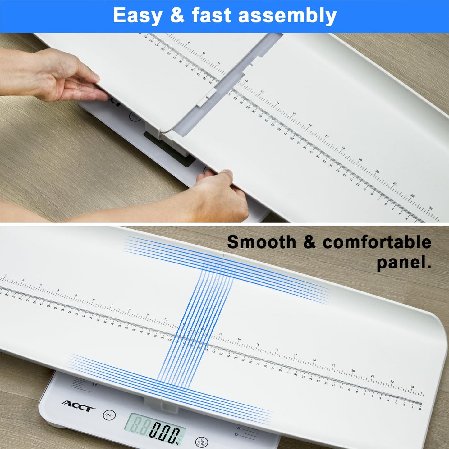 ACCT Digital Baby Scale, 4-in-1 Body Scale for Weighing up to 400 lb, Multifunctional Infant Scale,Pet Scale for Kitty and Puppy, Removable Scale with Hold Function