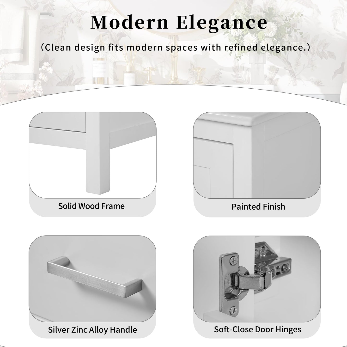 Favfurish 48" Bathroom Vanity with Ceramic Double Sink, Undermount Double Basin Vanity Set w/2 Divided Drawers and 4 Double-Layer Soft Close Doors & Built-in Shelf, Freestanding Storage Cabinet,White