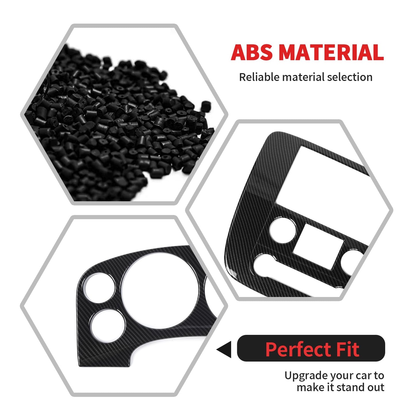 RT-TCZ Carbon Fiber Interior Trim Kit Cover Center Console Decoration Accessories for Chevy Avalanche/Suburban/Tahoe 2007-2013,for GMC Yukon/Sierra 2007-2013,12PCS