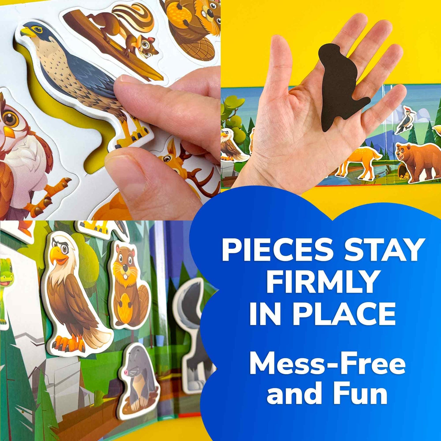 QUOKKA Travel Magnetic Puzzles for Toddlers 1-3 – 20+Pcs Forest Game with Extra-Long Play Book – Fun Travel Game Toy for Kids Ages 3-5 – Strong Magnets for Car Activities – Fun Toddler Puzzle Ages 2-4