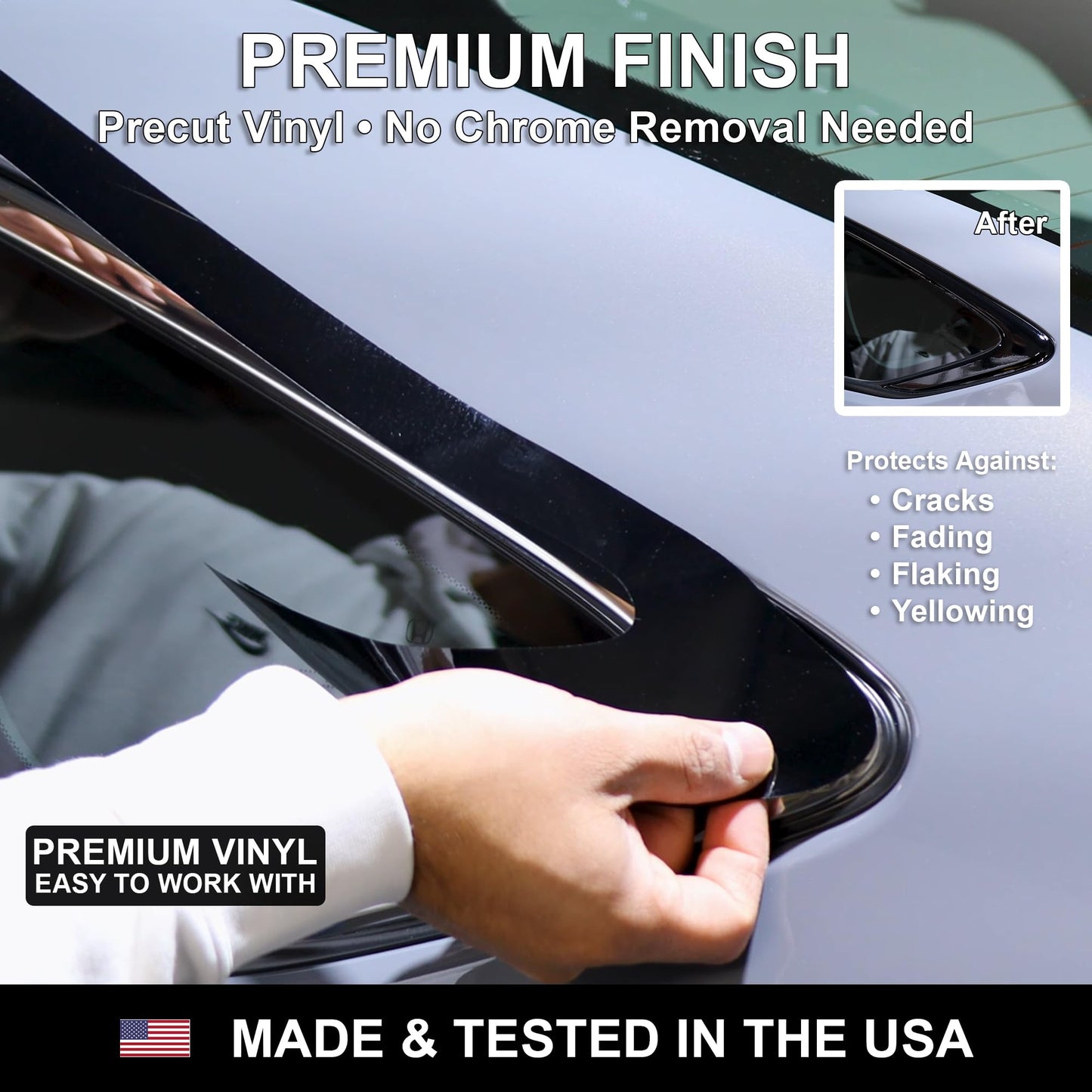 BOGAR TECH DESIGNS for GMC Sierra 1500 2022-2026 Side Window Chrome Delete – Precut Vinyl Trim Overlay, Gloss Black Blackout Appearance