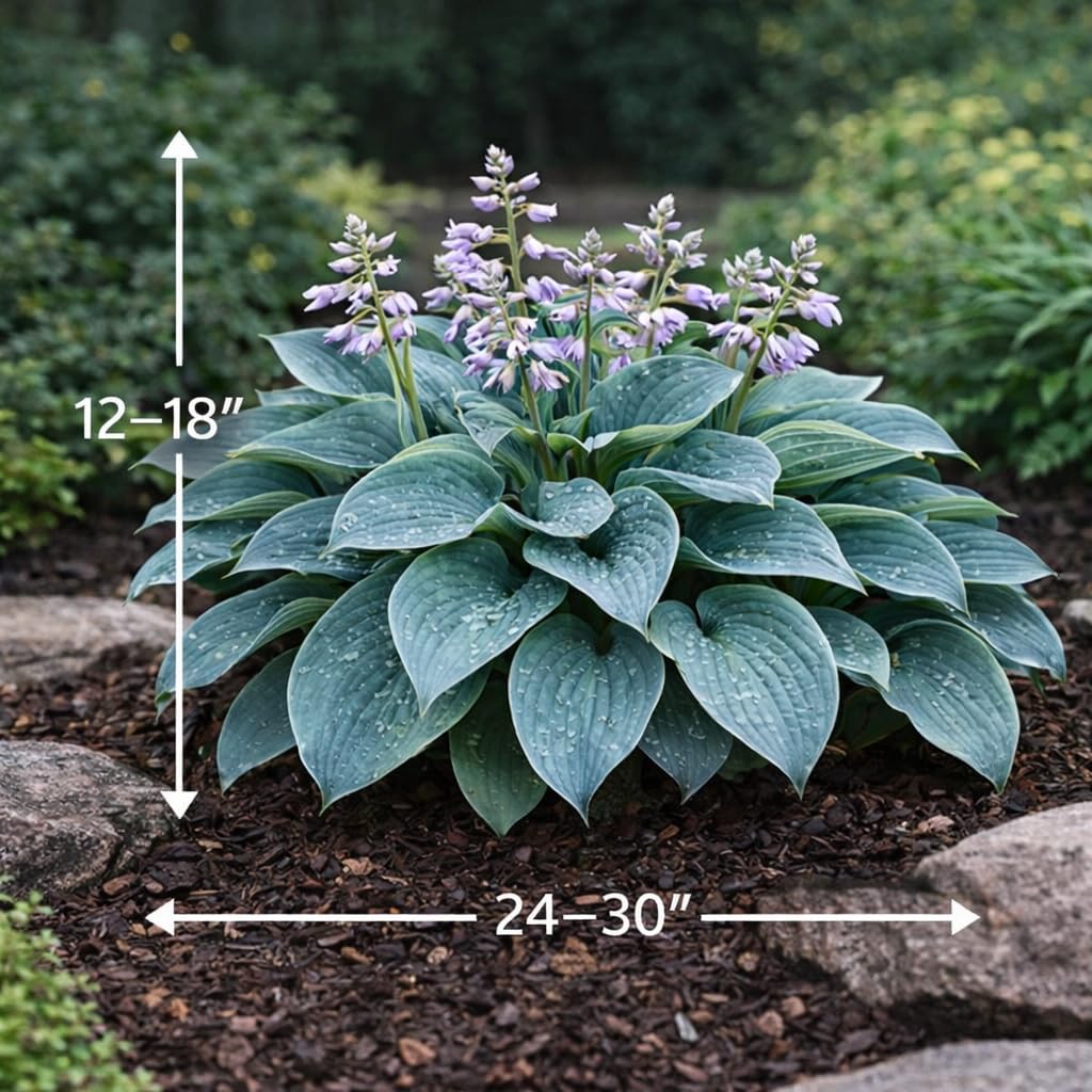 Hosta of the Year & Hard to Find - 3 Pack of the Unique Blue Hosta Bare Root Plants - Produces Tall, Sturdy Stems Adorned w/Stunning Powder Blue-Green Color Lavender Flowers