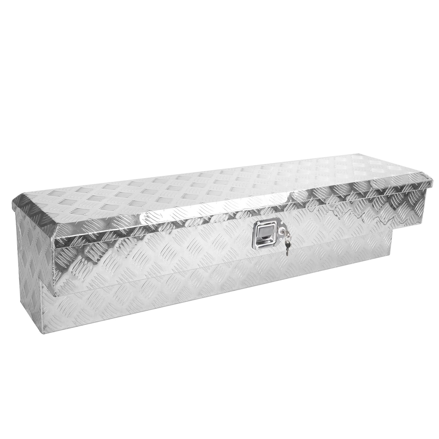 Vigorighter 48 Inch Side Mount Truck Tool Box, 48"X13"X12.5" Aluminum Pickup Truck Bed Tool Box Storage Toolbox, Silver