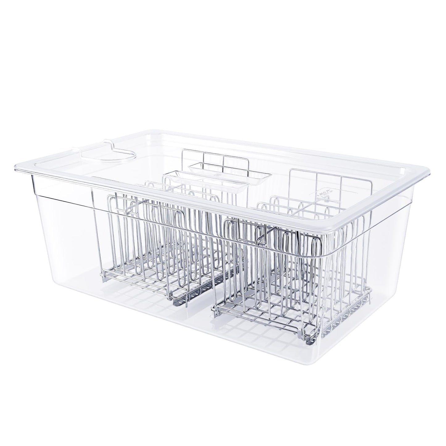 WELKOR Sous Vide Container 26 Quart with Lid & 2 Racks, Large Precision Cooker Water Bath Tank, Food-Grade PC Material, Heat Resistant (-40°F to 212°F) for Anova, Joule, Instant Pot