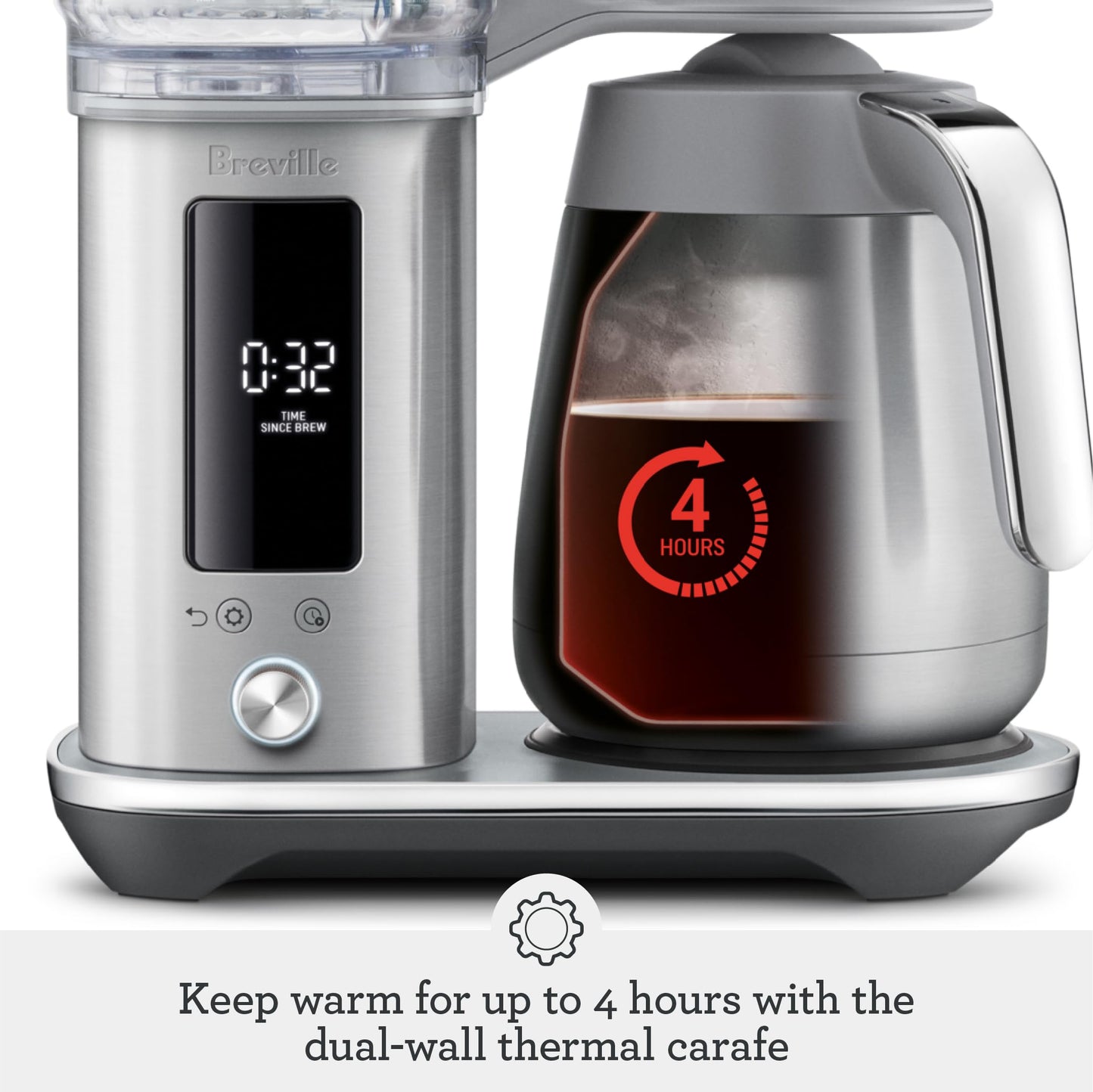 Breville Luxe Drip Coffee Machine, Brushed Stainless Steel, Thermal Carafe, BDC465BSS