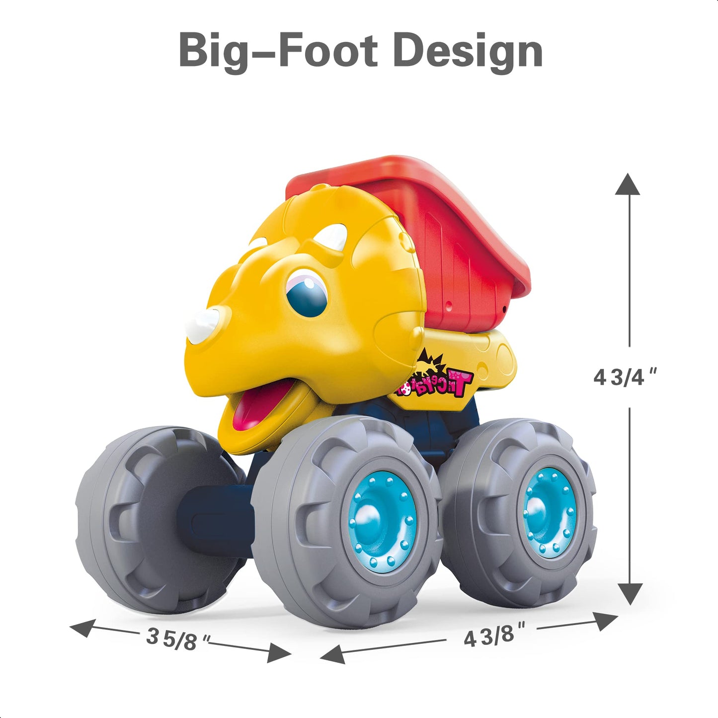 iPlay, iLearn 3PCS Dinosaur Monster Truck Toy, Baby Pull Back Car, Push Go Dinosaur Construction Trucks, BigWheel Play Vehicles, Birthday Gift 12-18-24 Month Toddlers 1-3, 2-4 Year Old Boy Kid Girl