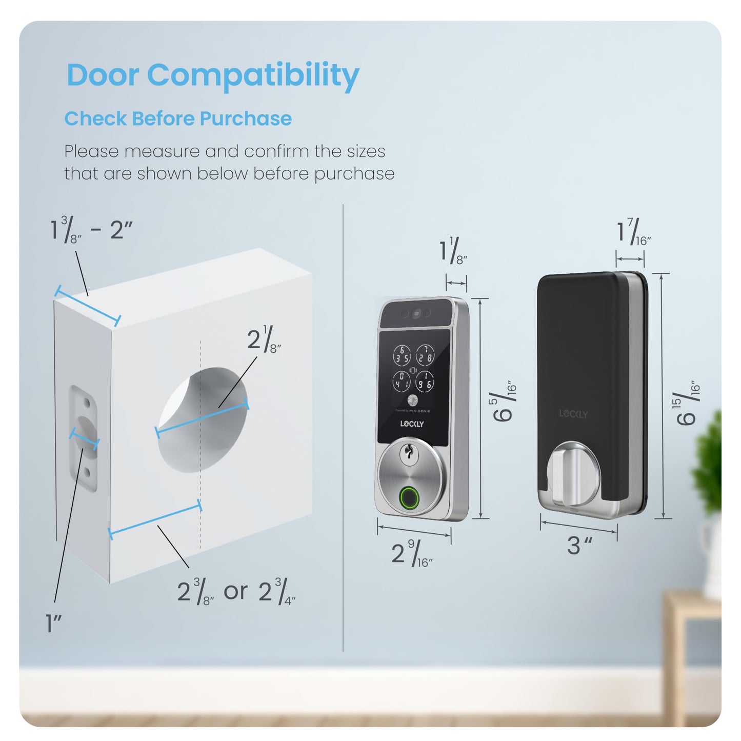 Lockly Visage Zeno Series Smart Lock, Facial Recognition & Fingerprint Keyless Entry Door Lock, Built-in Wi-Fi Deadbolt with Apple Home Key, PIN Genie Keypad, App Remote Control, Easy Installation