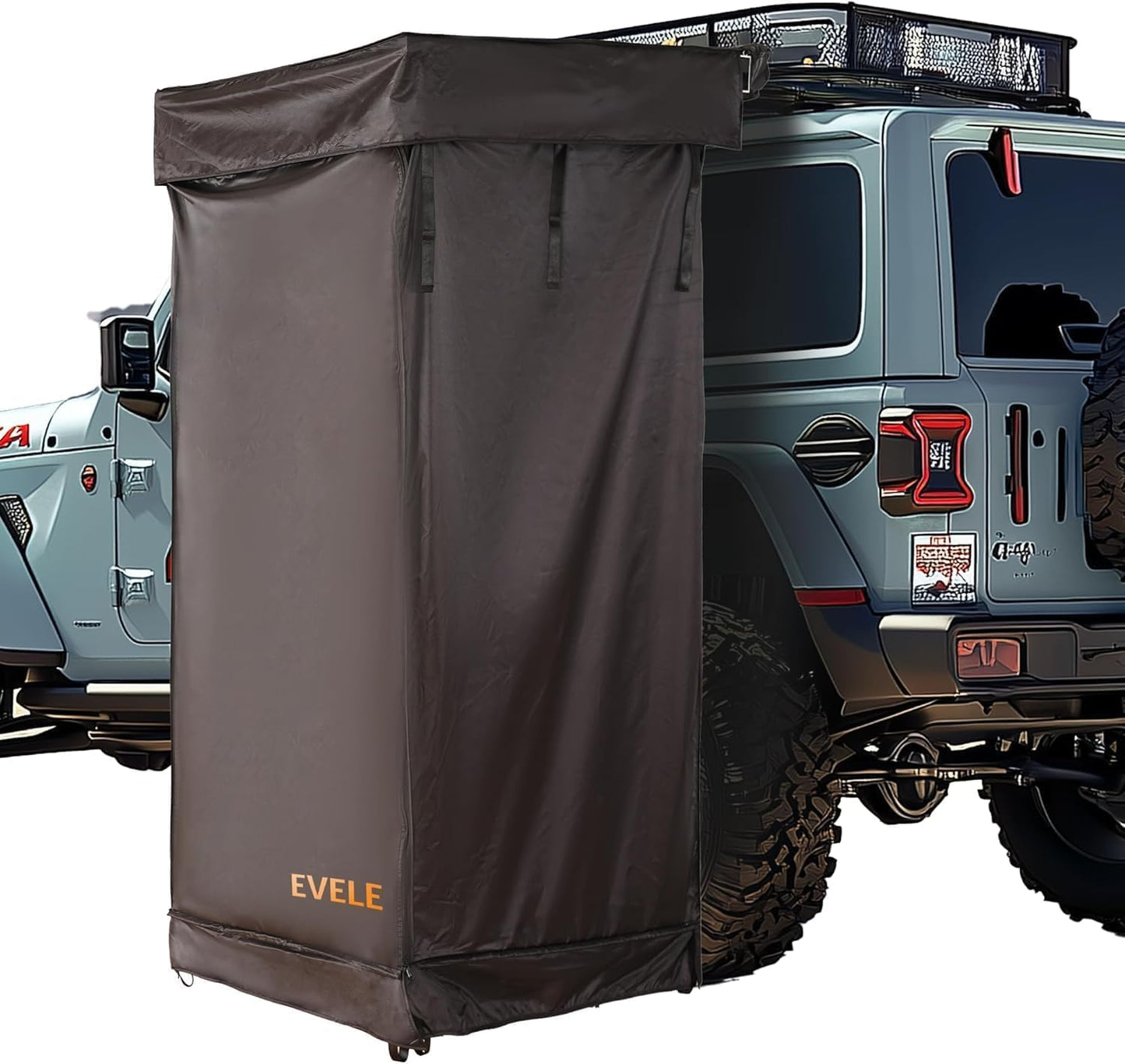 Shower Awning Tent for roof Rack, Portable Privacy Sun Shelter for Overland Vehicle Car, Camping Bathroom Changing Room for Outdoor Rain