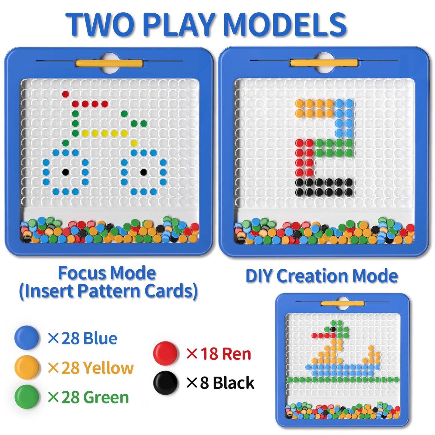 Large Magnetic Dots Board for Toddlers, Magnetic Drawing Board for Kids, Magnetic Dot Art with Magnetic Pen, Montessori Preschool Education Travel Toys for Kids Boys Girls Age 2 3 4 5 6 7 8 Years Old