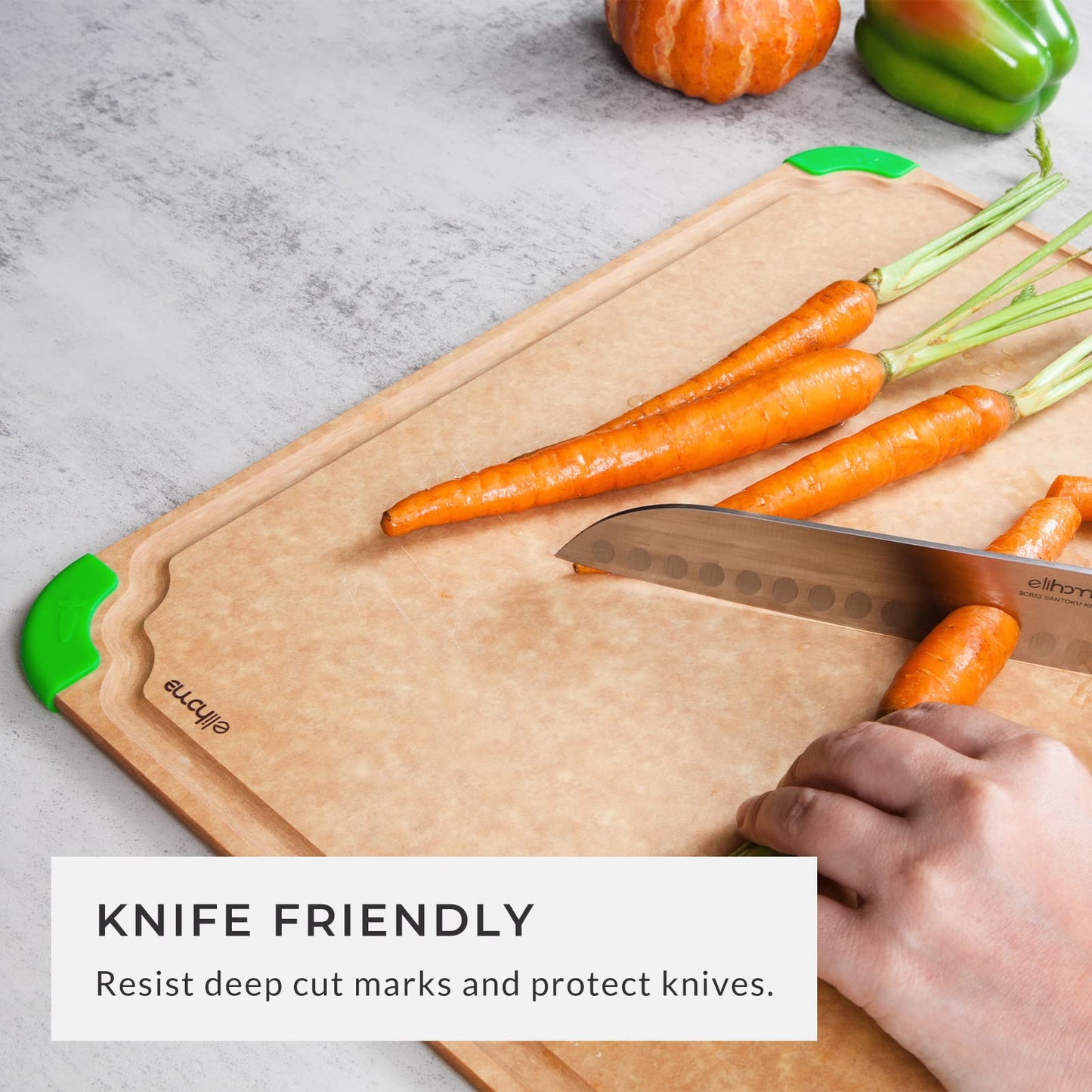 Elihome Premium 4-piece Cutting Board Set and 5piece Premium Stainless Steel Chef Knife Set