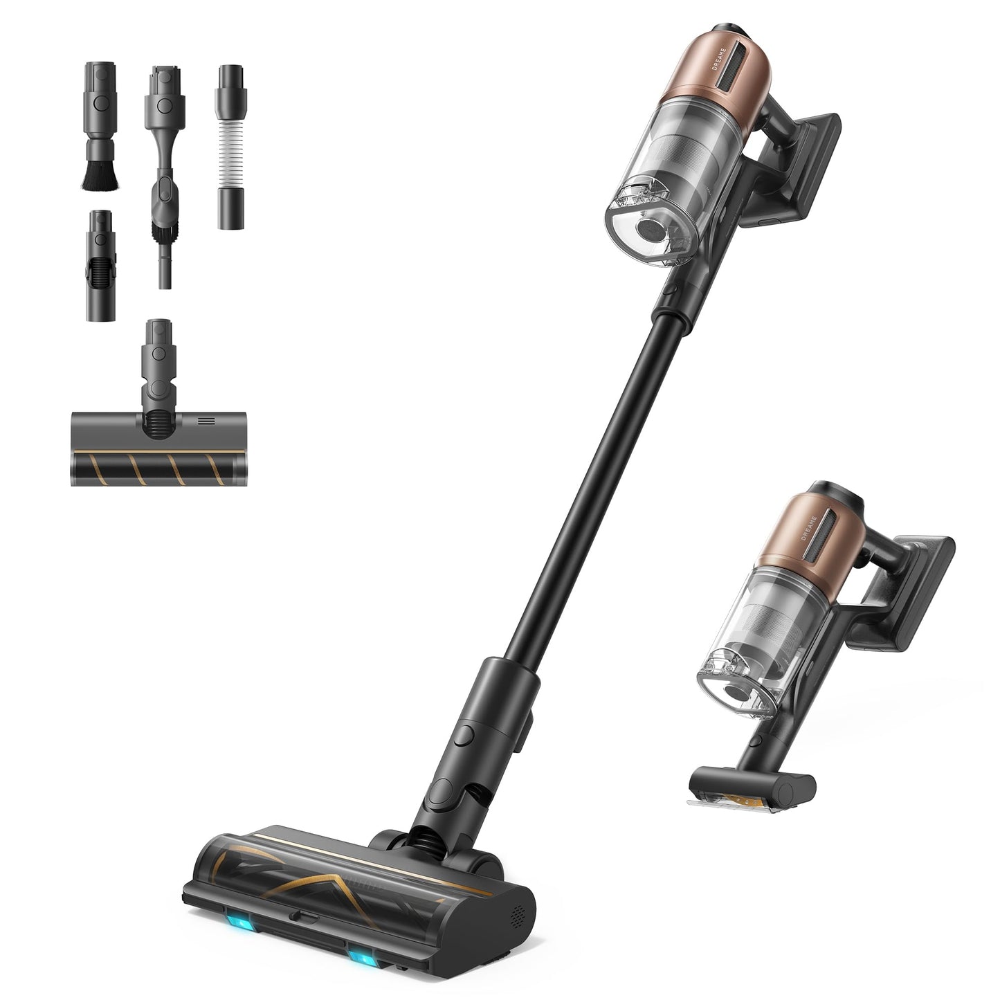 DREAME Z20 Cordless Vacuum Cleaner, Smart Vacuum Cleaner with 250AW Powerful Suction, Up to 90 Minutes Runtime, Versatile for All Surfaces, Handheld Feature for Hard Floors, Carpets & Sofas