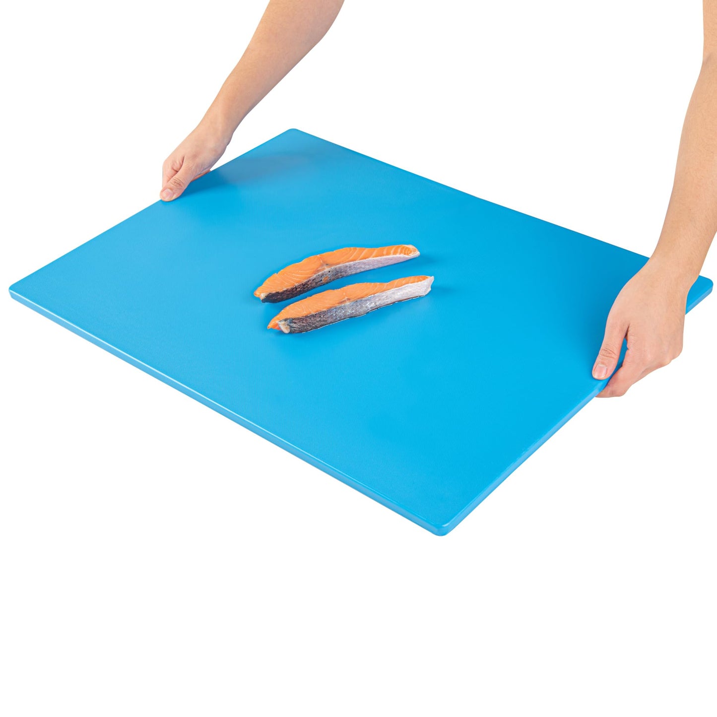 Restaurantware-RW Base 24 x 18 Inch Cutting Boards, 10 Color Coded Chopping Boards - No Scratch, Dishwashable, Blue Plastic Cutting Board Mats, No Slip, Reversible, For Raw Seafood