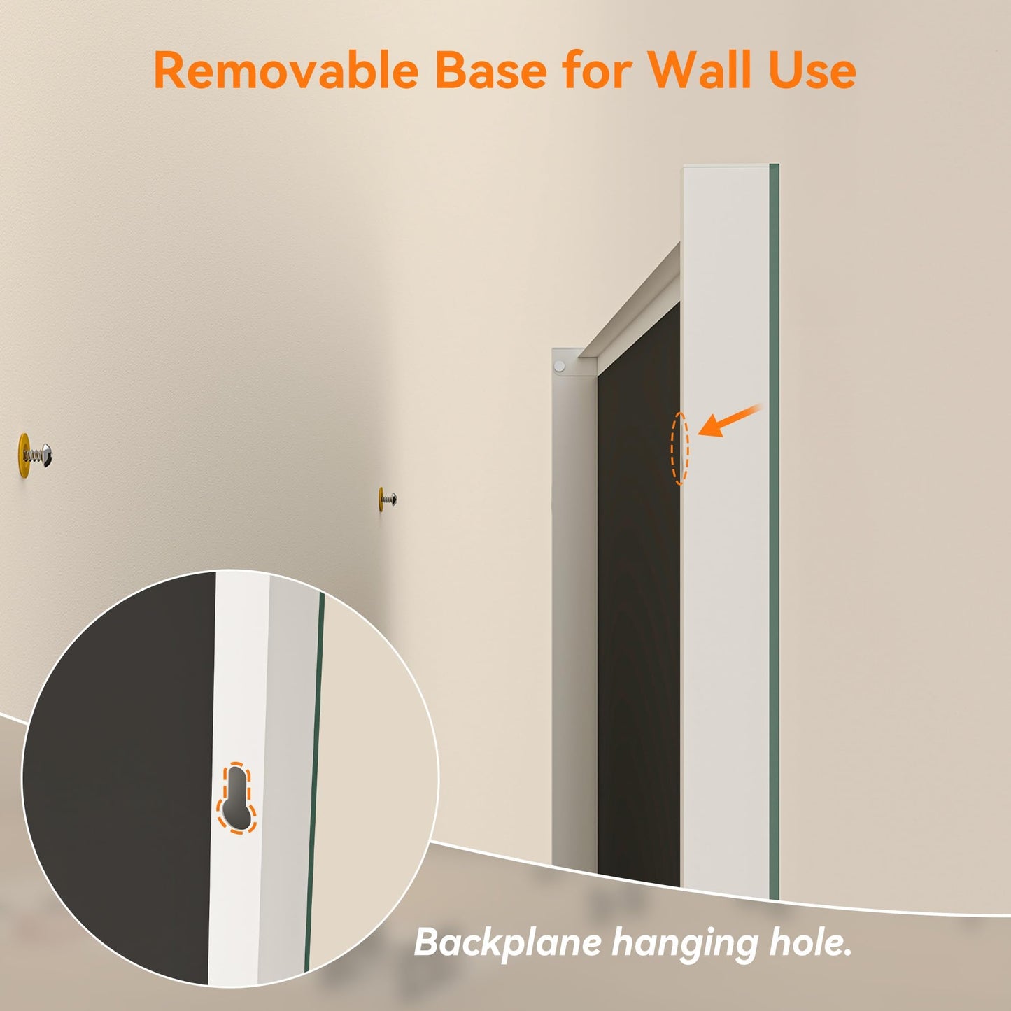 Hasipu Home Gym Mirror 360° Swivel on Wheels, 74.8" x 35.4" Extra Large Full Body Rolling Mirror for Yoga Studio, Bedroom, Dancing Studio, White