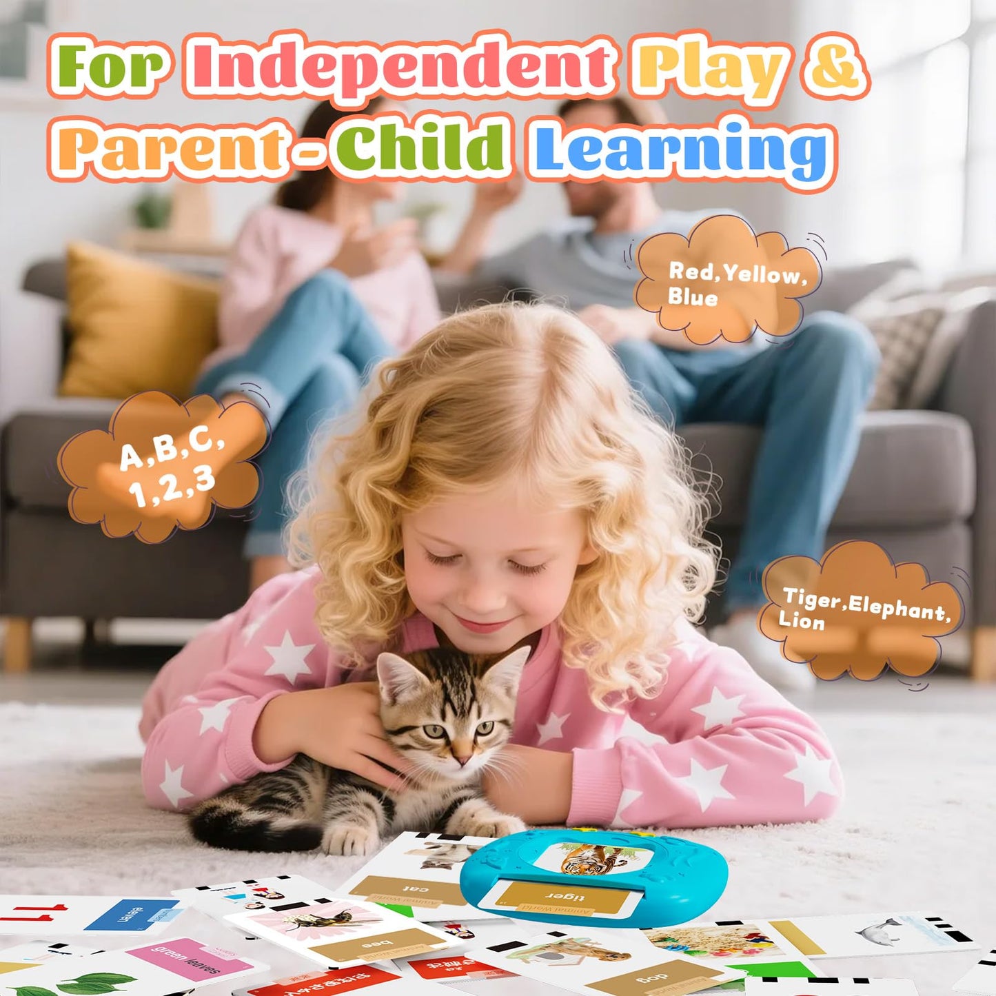 HOMESTEC Toddler Talking Flash Cards with 216 Double Sided Cards for Speech Therapy Learning for Ages 3 to 6 Featuring 24 Themes Short Sentences Real Sounds and Stories Birthday Gifts for Kids