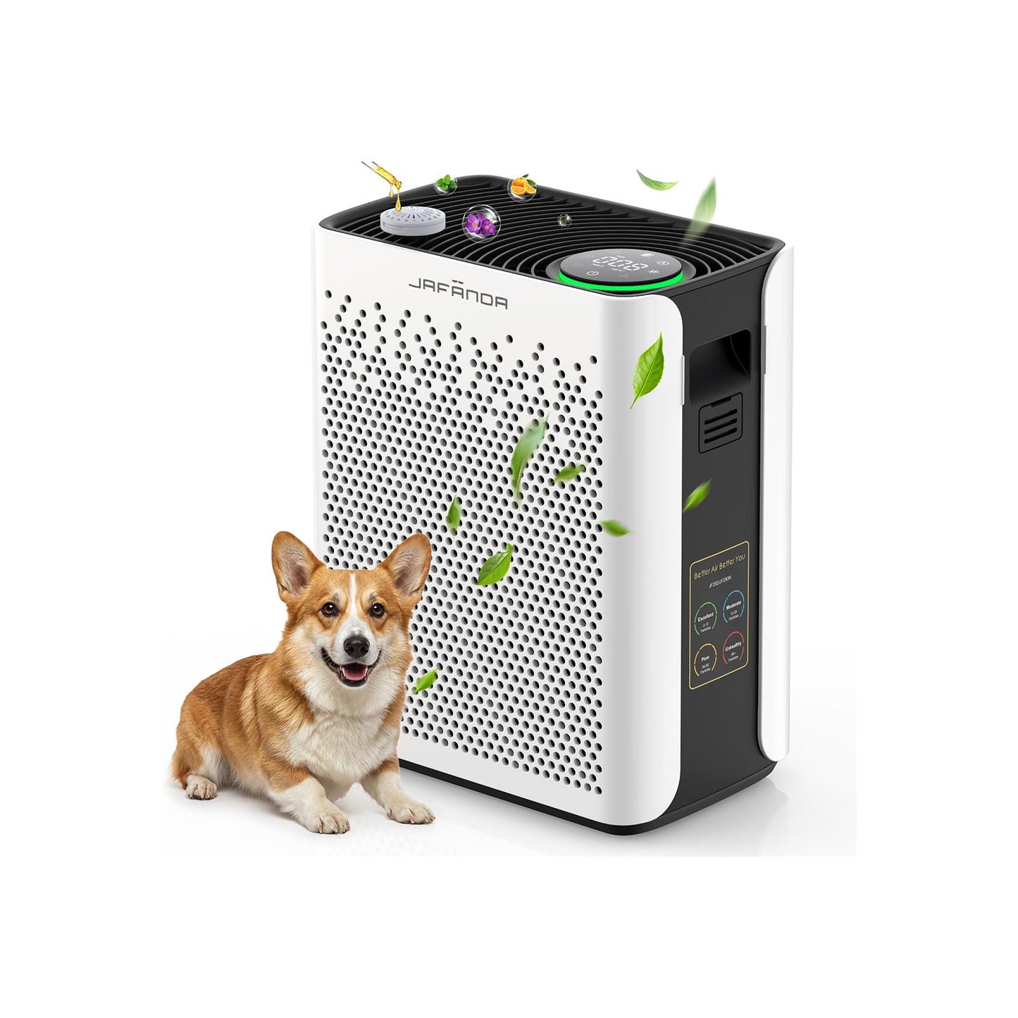 Air Purifiers for Home Bedroom Large Room, Jafända HEPA Air Purifier with Washable Pre-Filter, AHAM VERIFIED, Air Cleaner with Smart Auto-Mode PM2.5 Display for Pets, Smoke, Dust Pollen