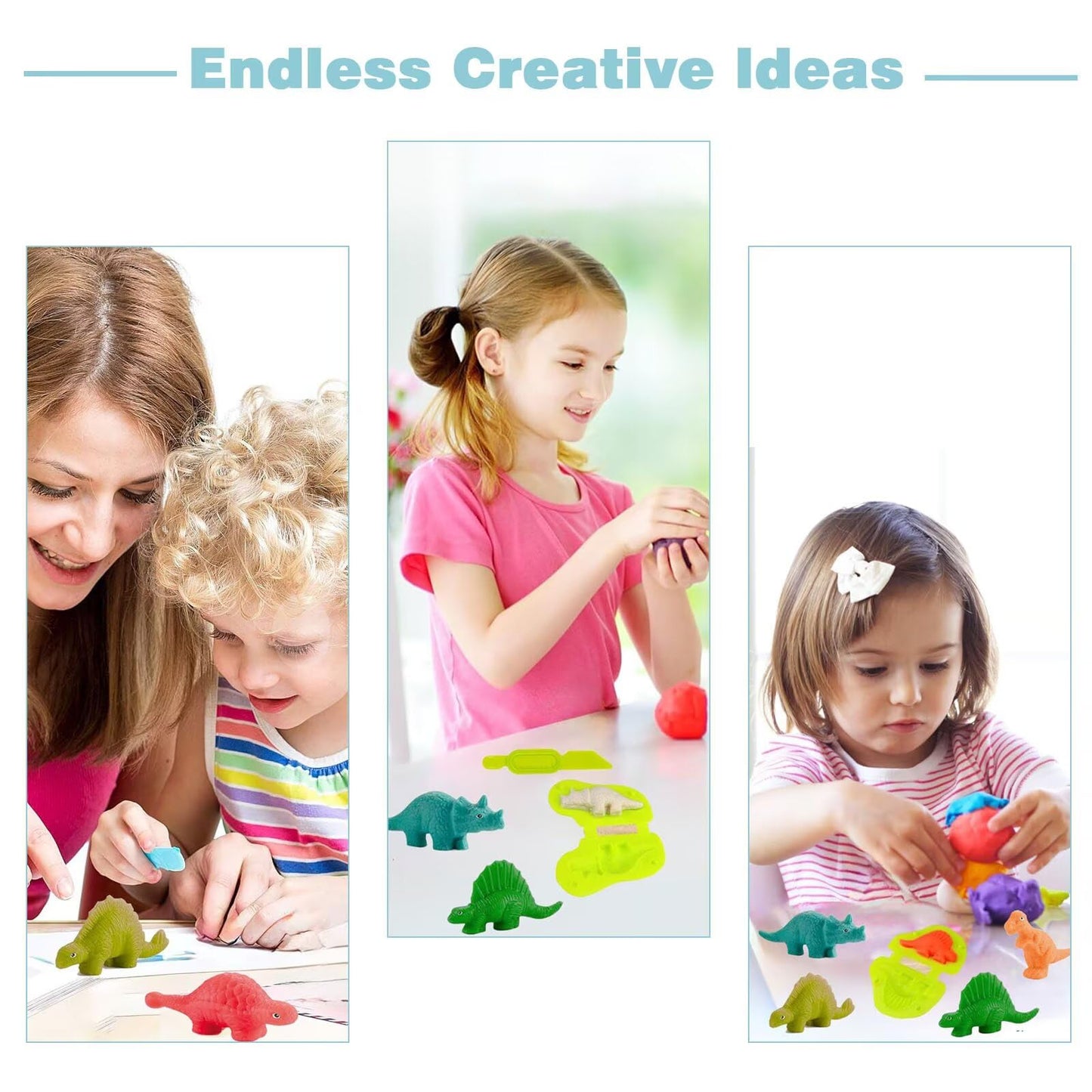 Yiklucg Unleash Creativity with 12 Unique Dino and Animal Molds Dough Toys Dough Accessories Set Whit 10 .Ideal as a Gift for Kids Aged 3-4-8 Years